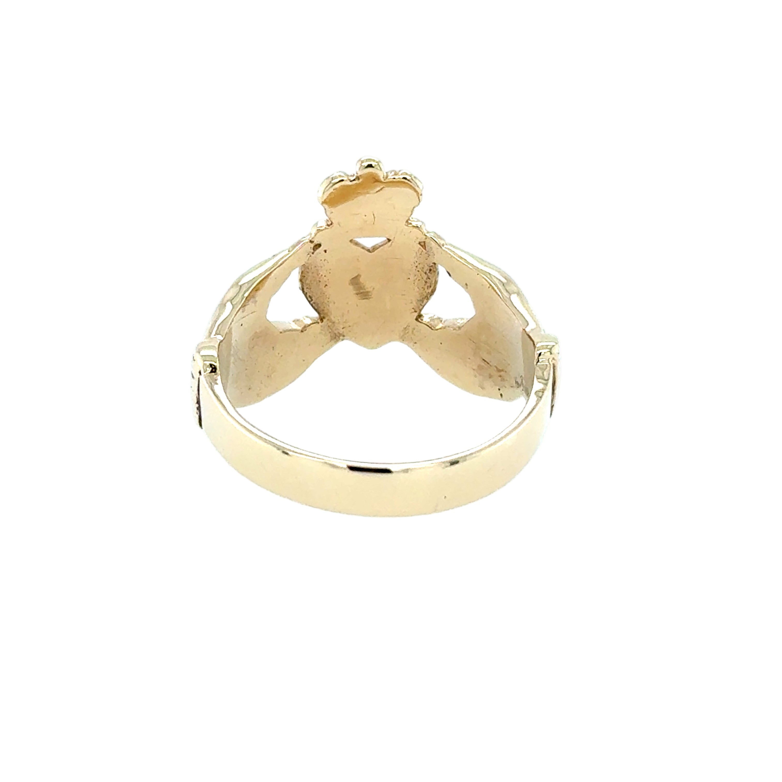 9ct Yellow Gold Irish Claddagh Ring Size T 1/2 - 6.52g
