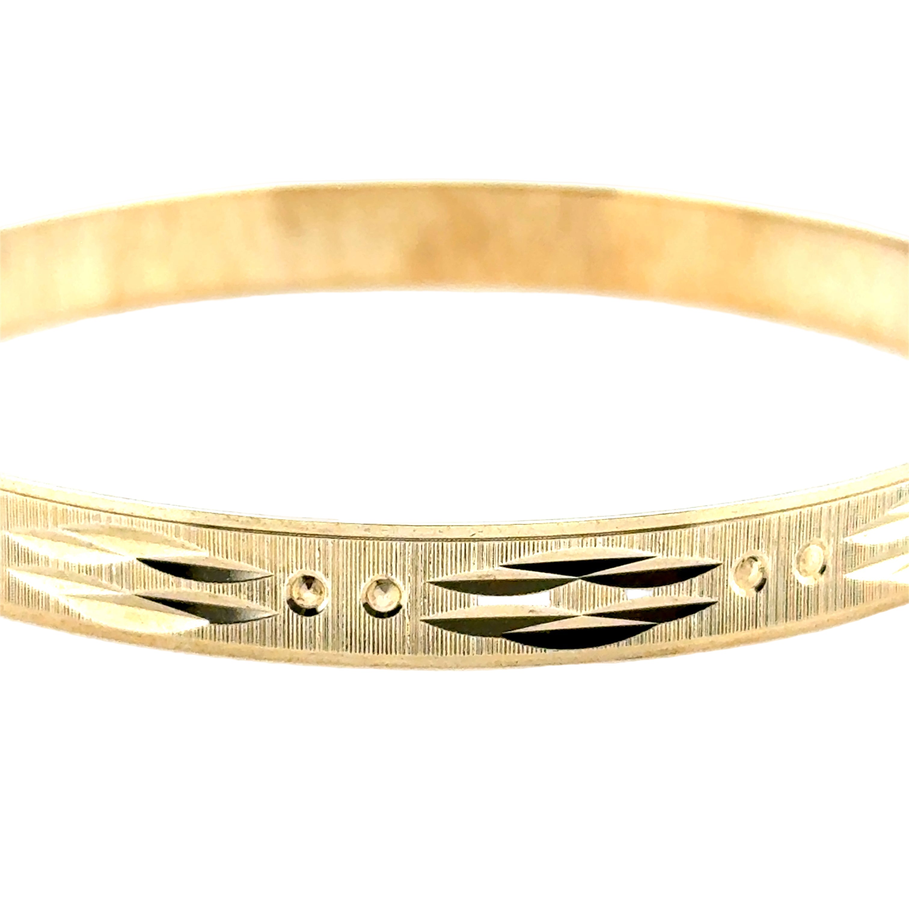9ct Yellow Gold Patterned 7mm Solid Slave Bangle 9.77g