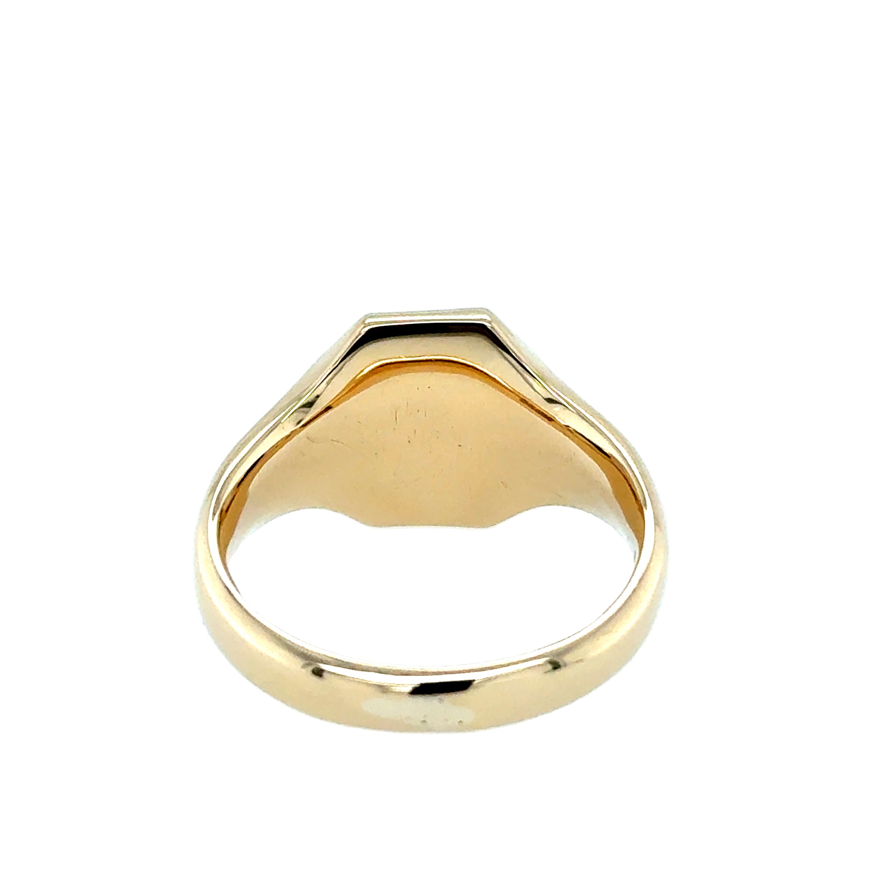 9ct Yellow Gold Heavyweight Engraved Rectangular Signet Ring Birmingham 1968