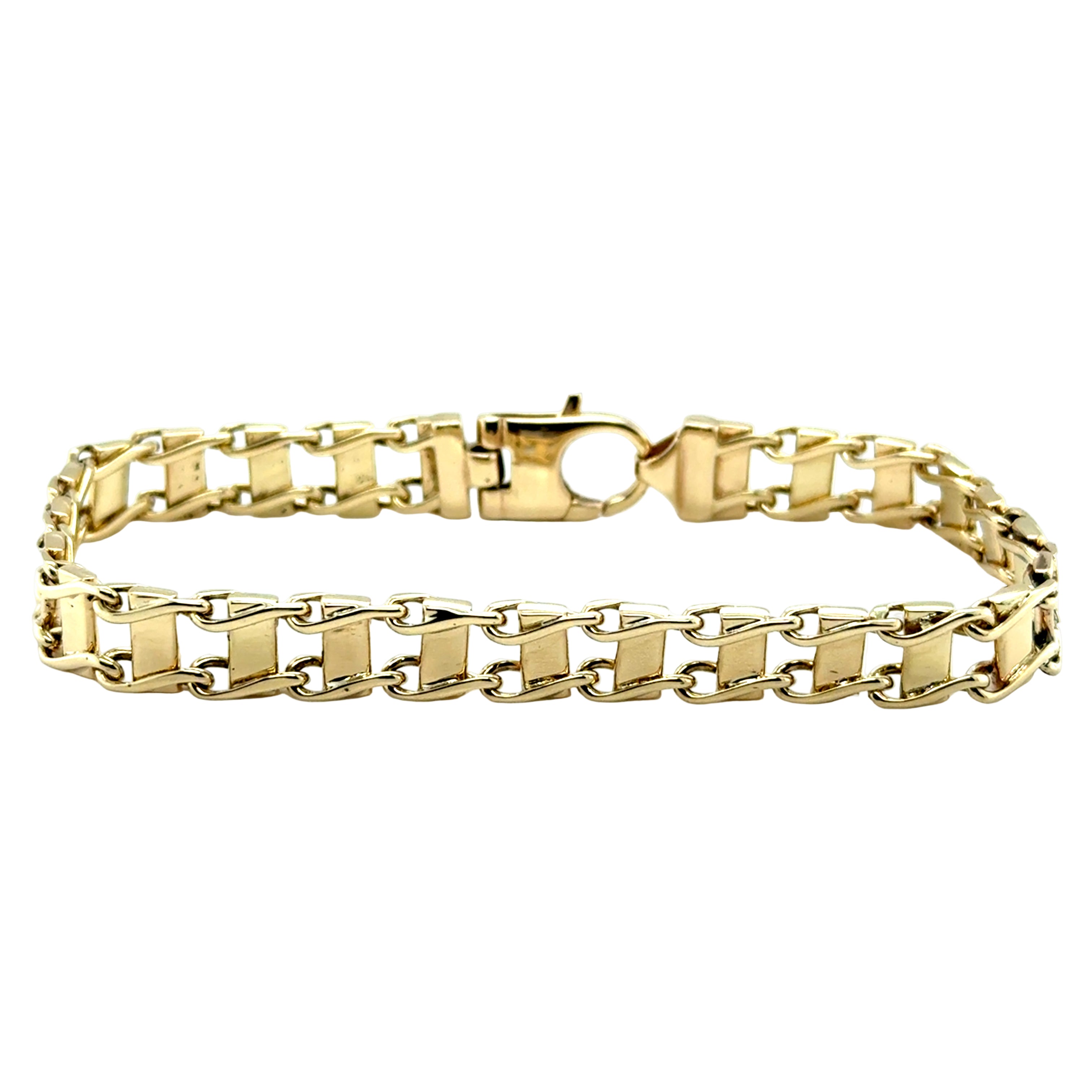 9ct Yellow Gold 8.5 Inch Ladder Bracelet - 23.82g