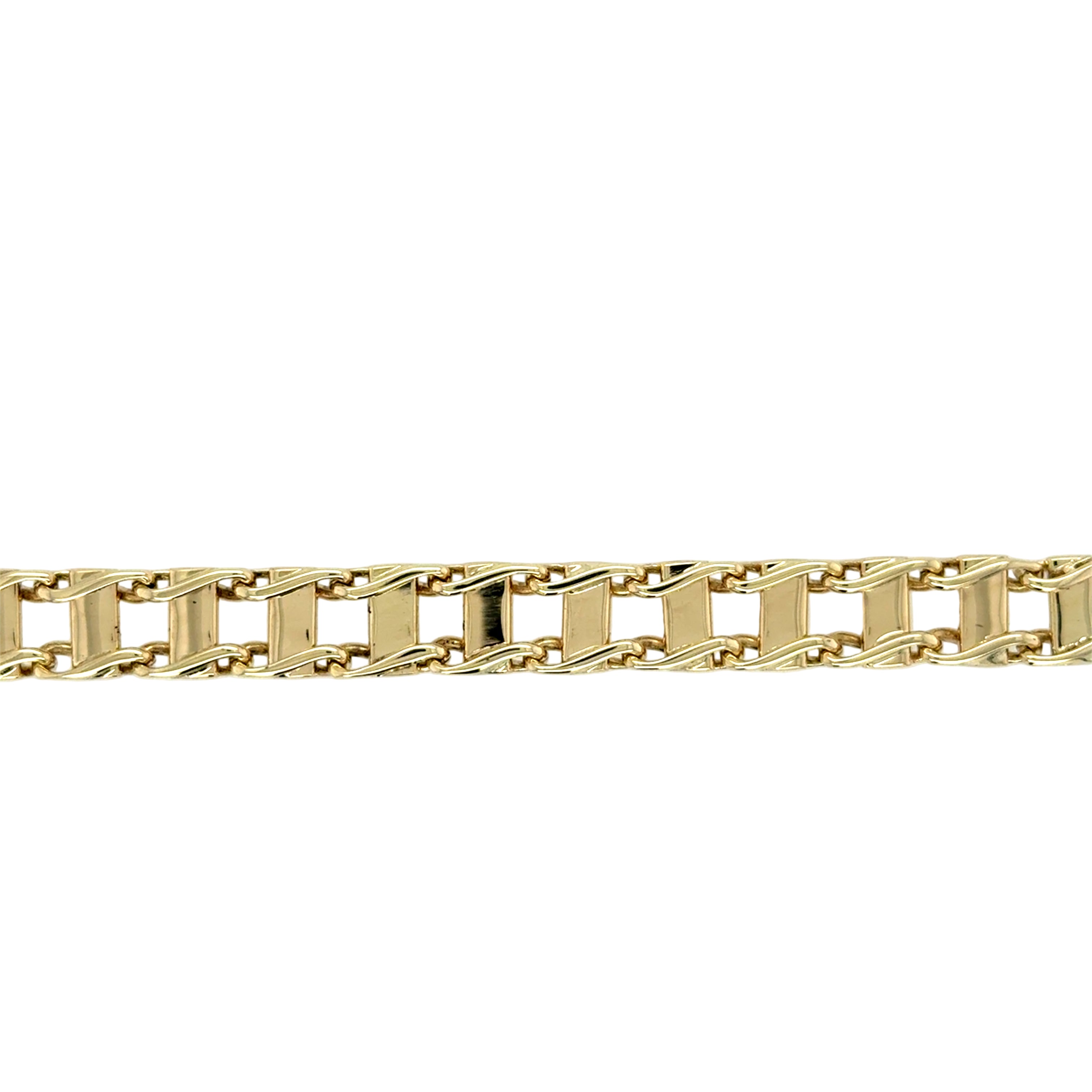 9ct Yellow Gold 8.5 Inch Ladder Bracelet - 23.82g