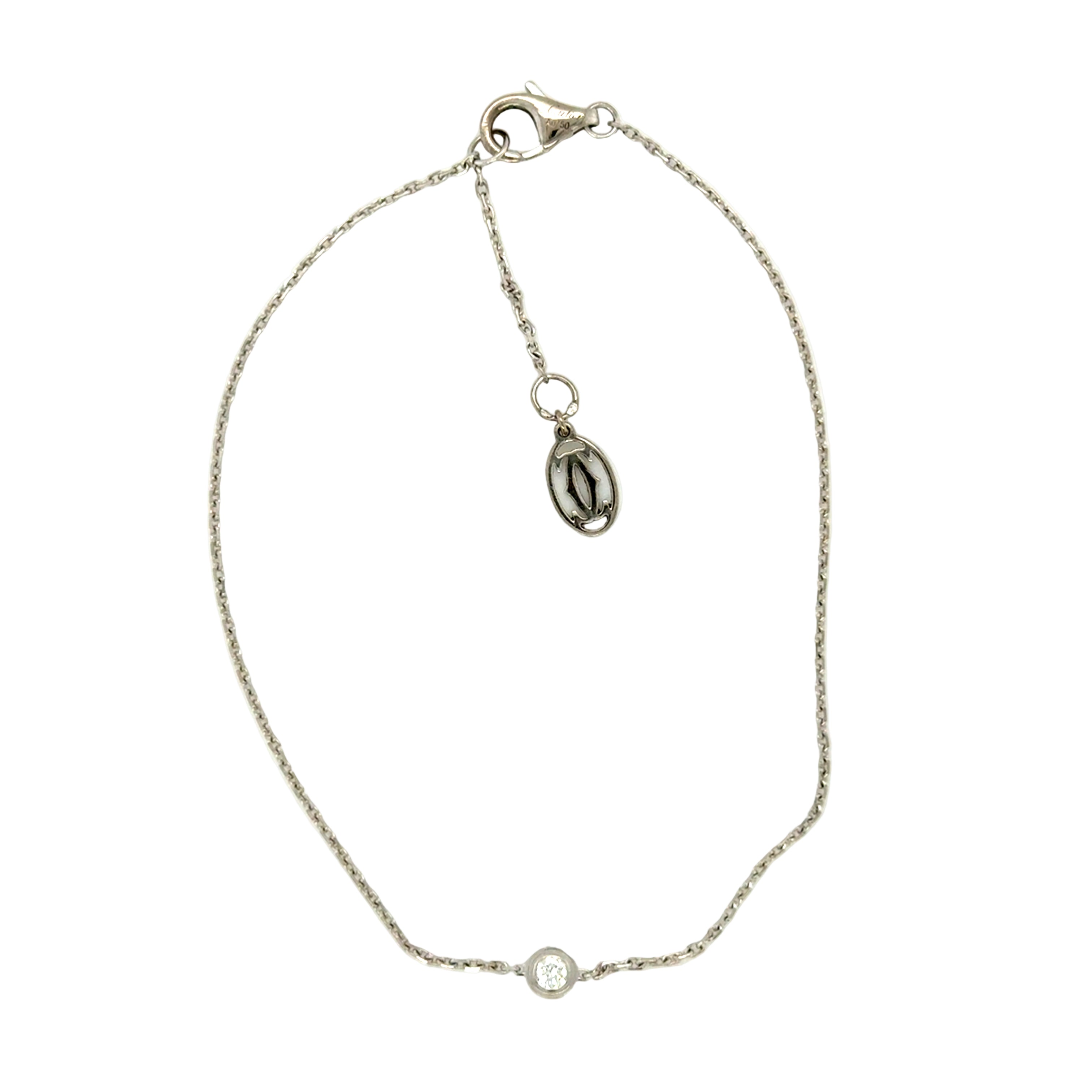 CARTIER d'Amour Diamond Bracelet 18ct White Gold Size Small