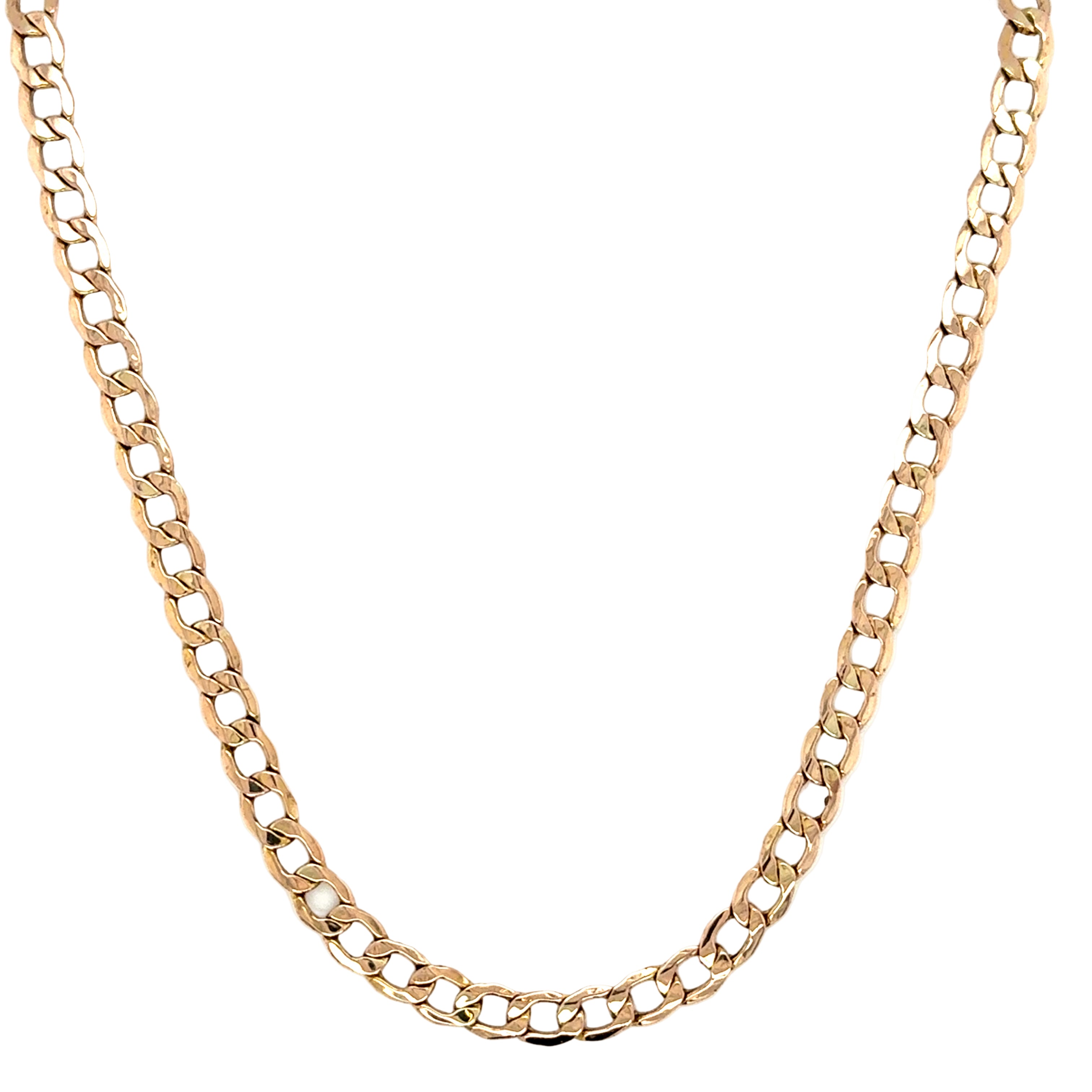 9ct Yellow Gold 18 Inch Hollow Curb Link Chain Necklace - 5.89g