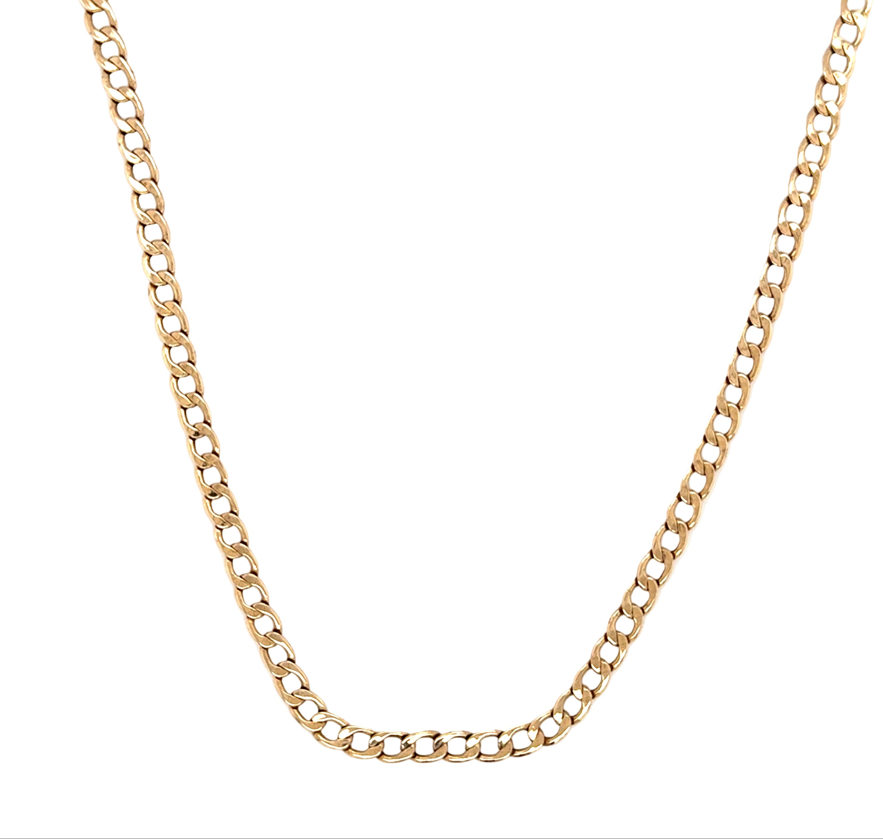 9ct Yellow Gold 19 Inch Hollow Curb Link Chain Necklace - 5.06g