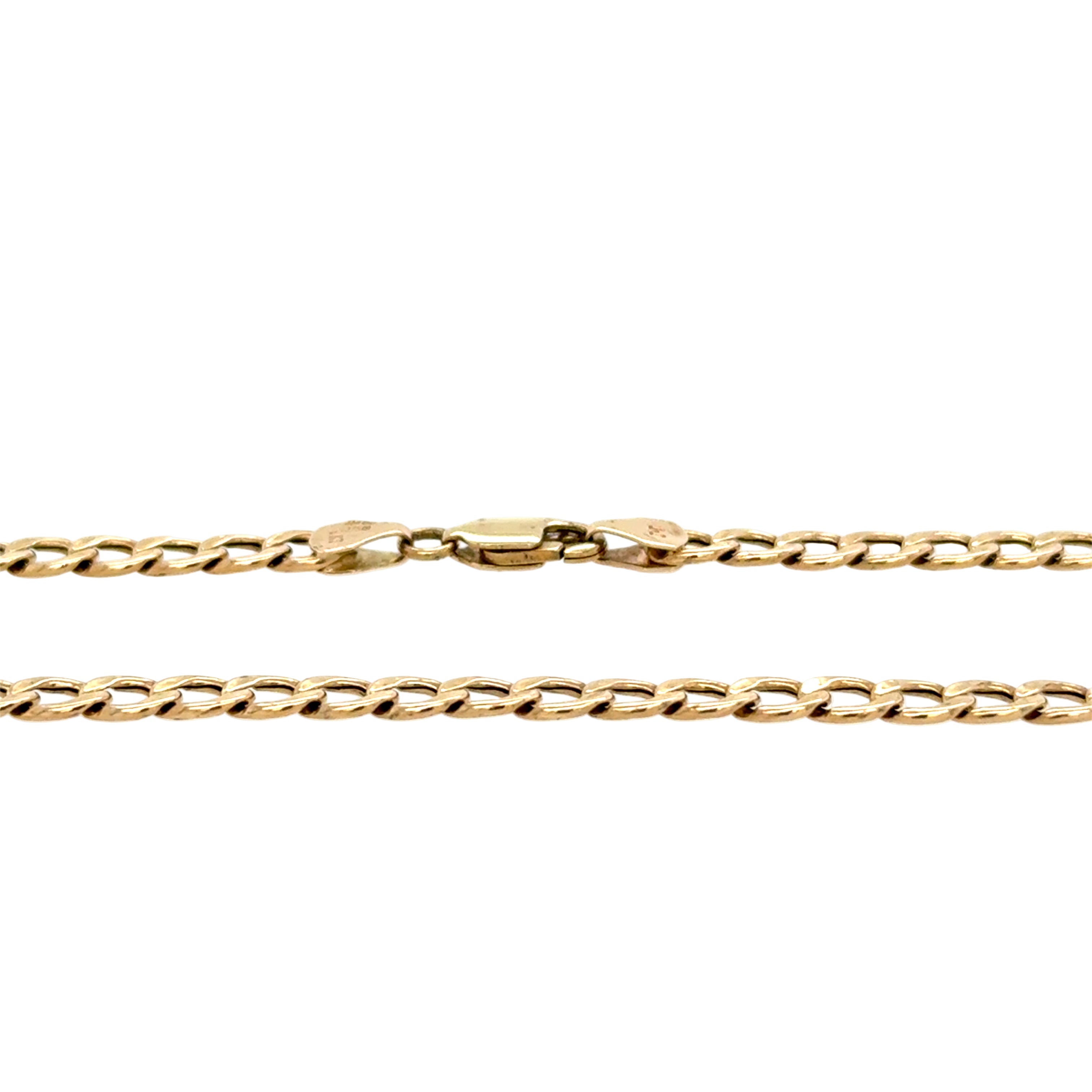 9ct Yellow Gold 19 Inch Hollow Curb Link Chain Necklace - 5.06g