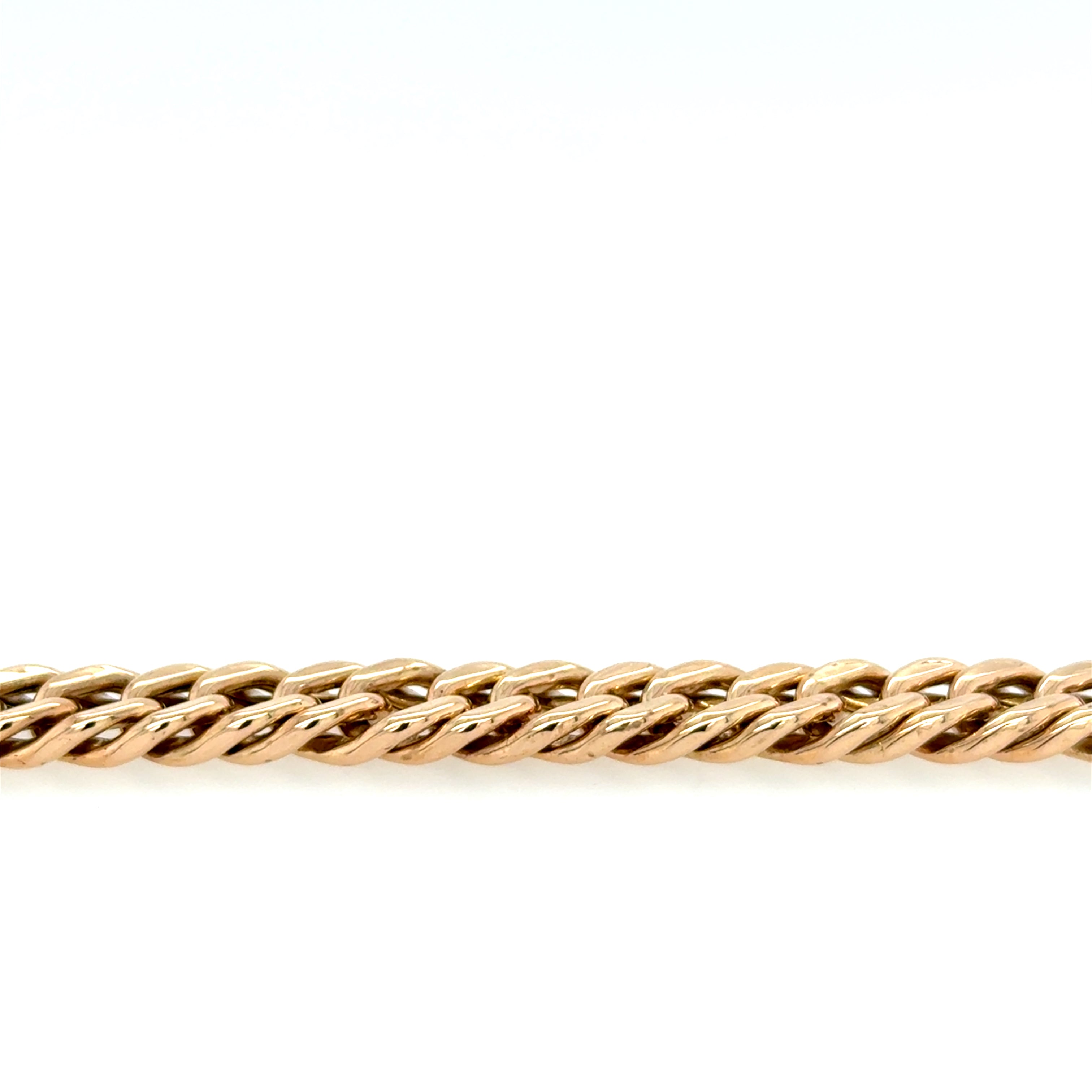9ct Yellow Gold 8 Inch Hollow Double Curb Link Bracelet - 10.80g