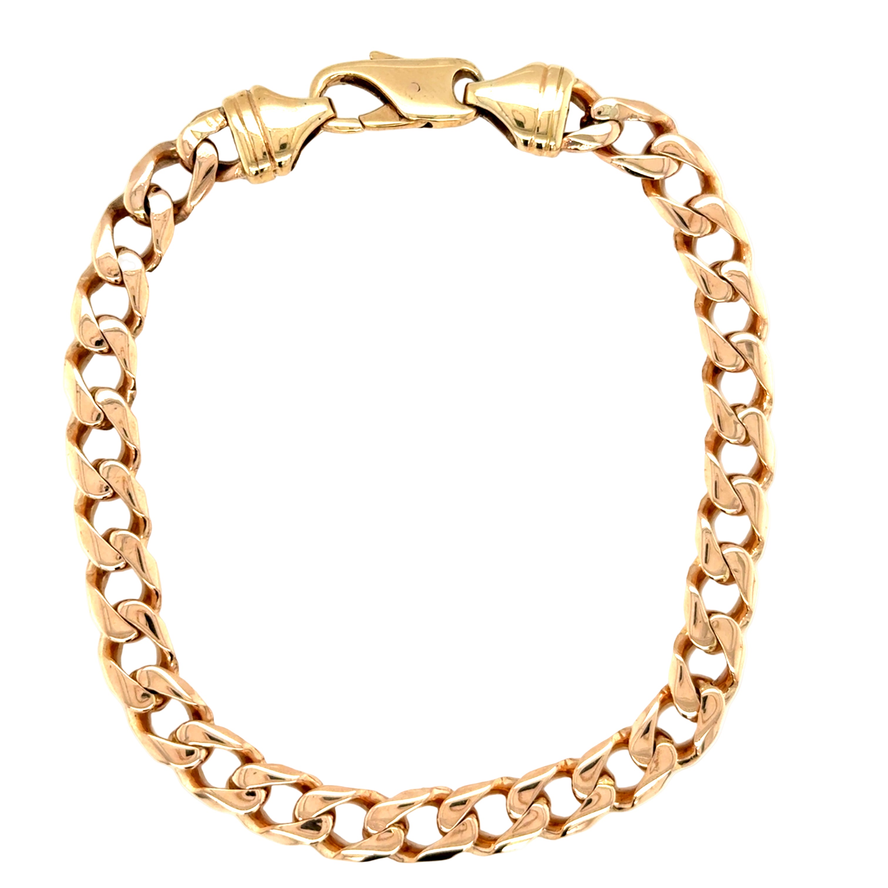 9ct Yellow Gold 8.75 Inch Curb Link Bracelet - 24.36g