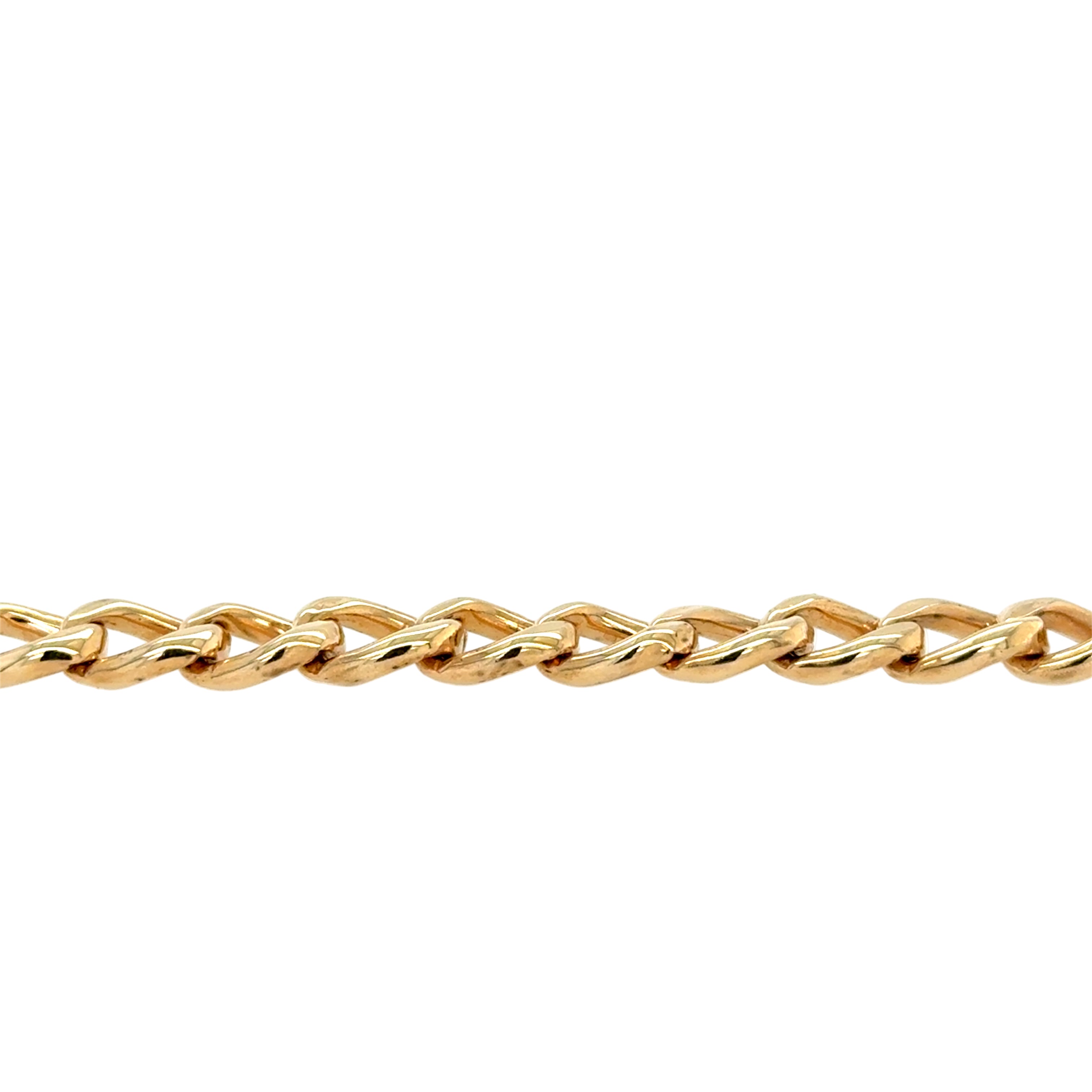 9ct Yellow Gold 8.25 Inch Hollow Curb Link Bracelet - 12.20g