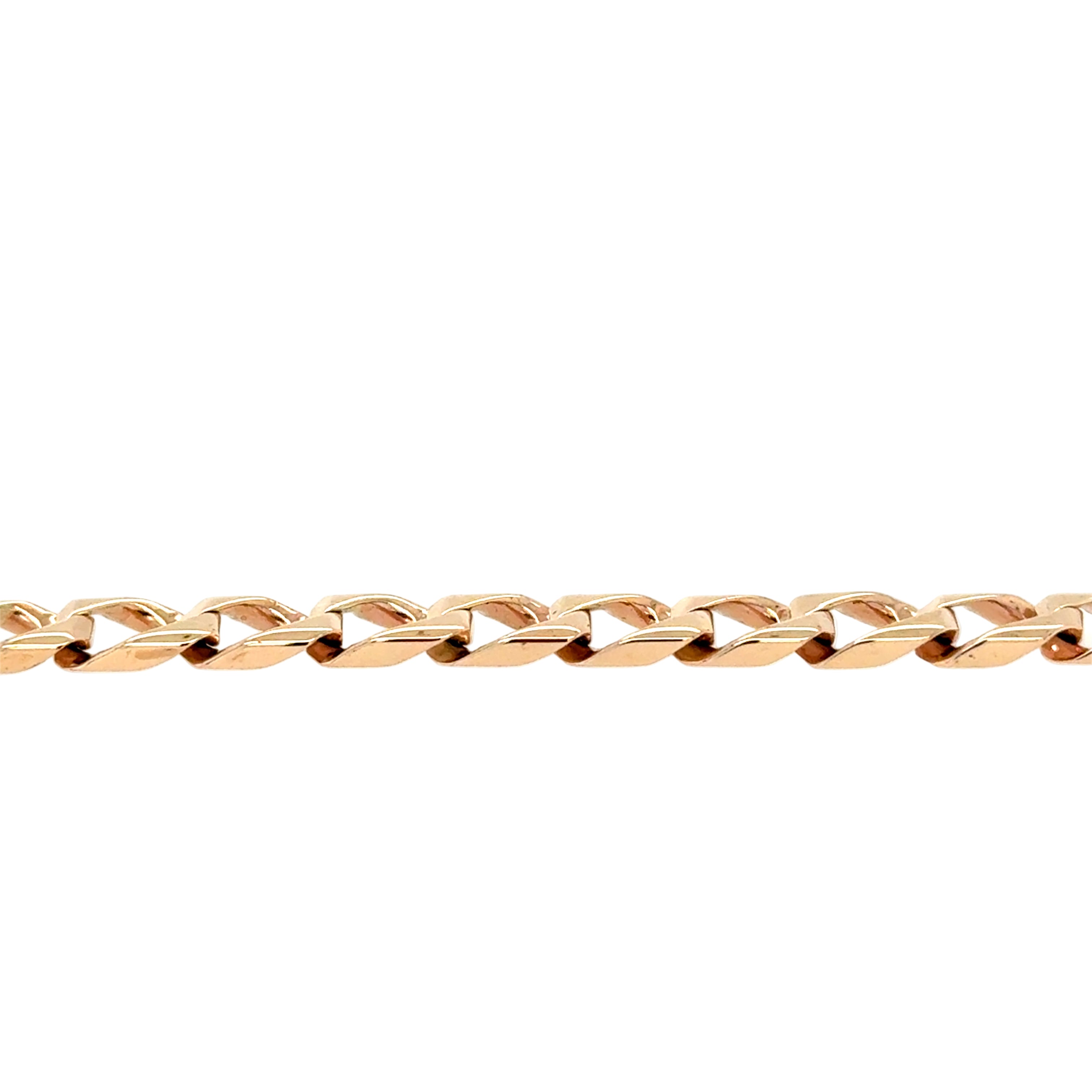 9ct Yellow Gold 8.5 Inch Square Curb Link Bracelet - 12.80g