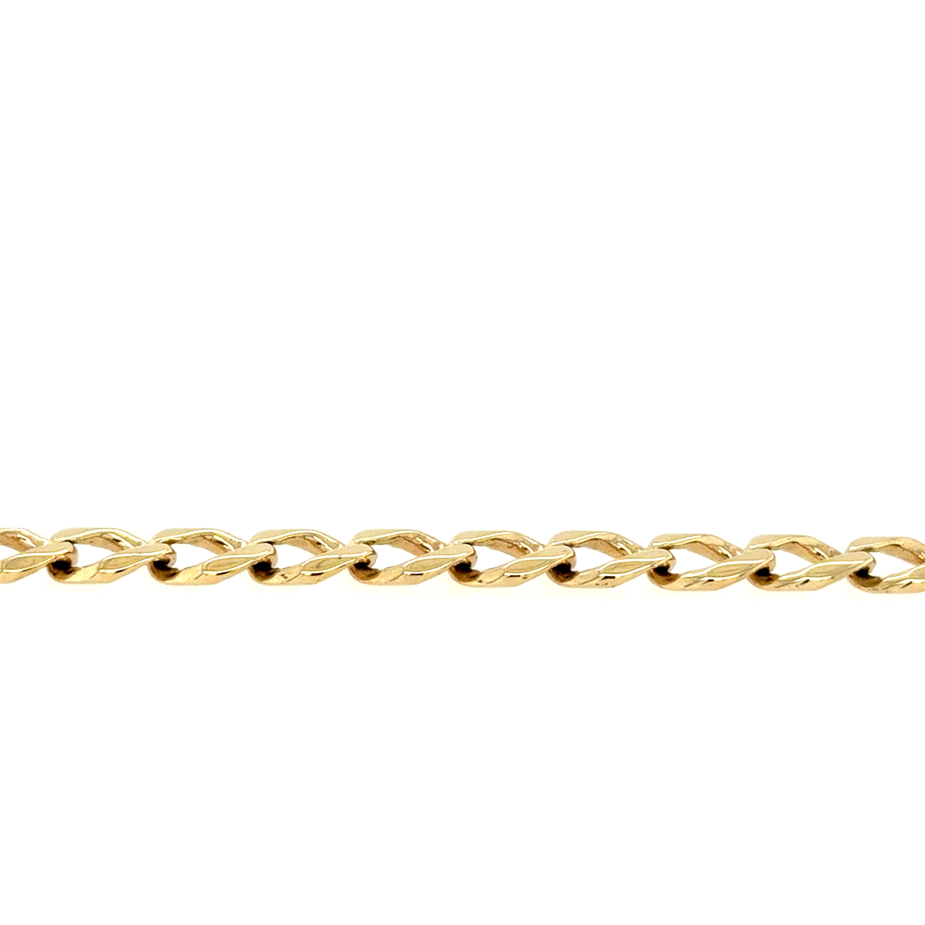 9ct Yellow Gold 8.5 Inch Curb Link Bracelet - 12.14g