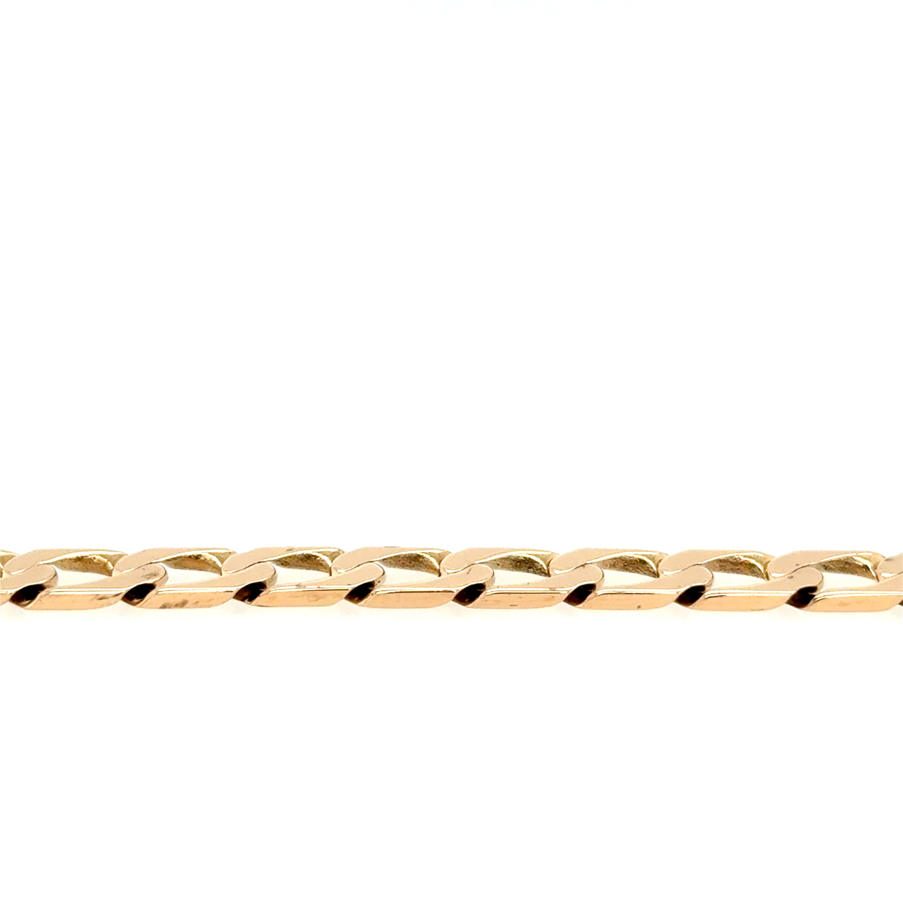 9ct Yellow Gold 9 Inch Square Curb Link Bracelet - 11.40g