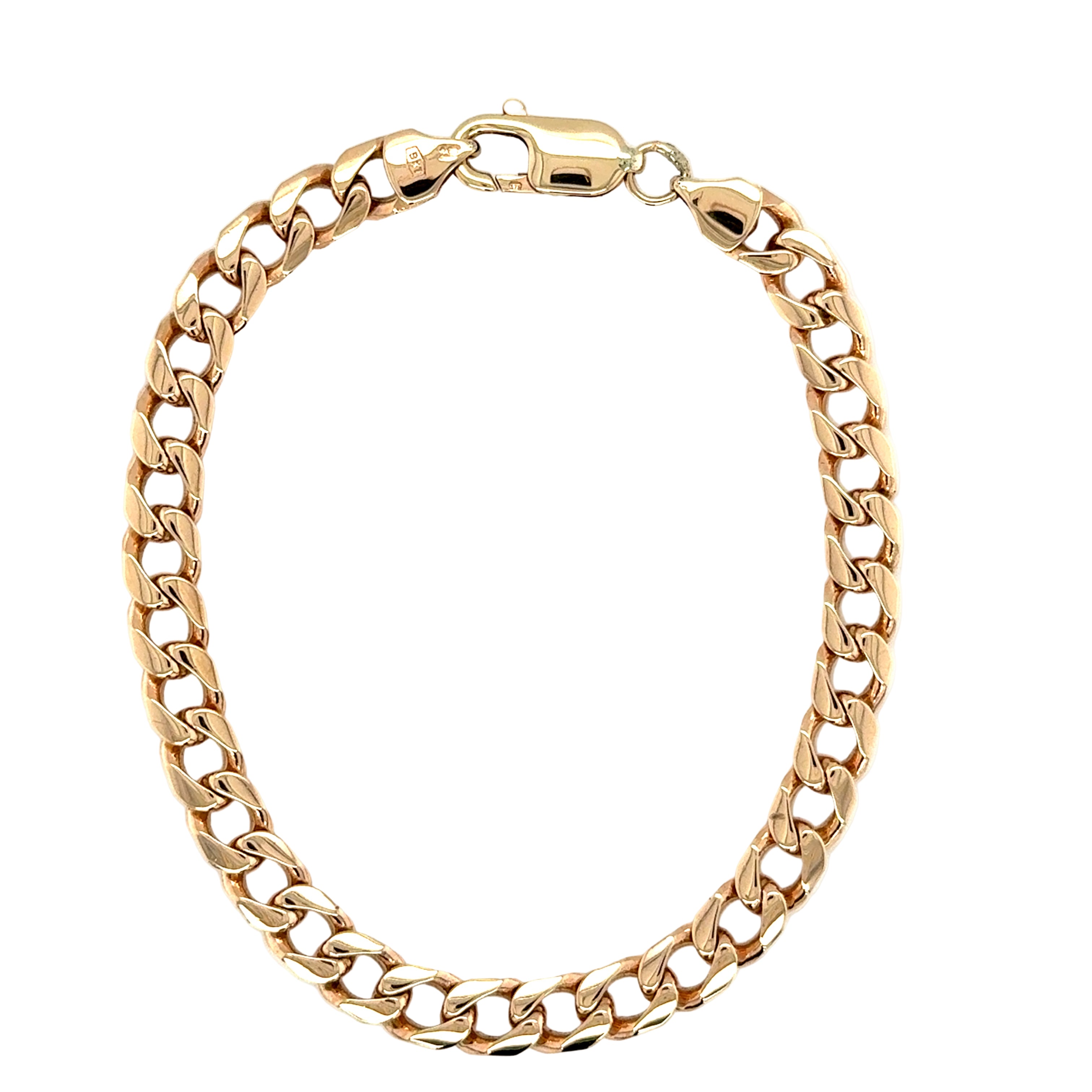 9ct Yellow Gold 8 Inch Cuban Curb Link Bracelet - 16.02g