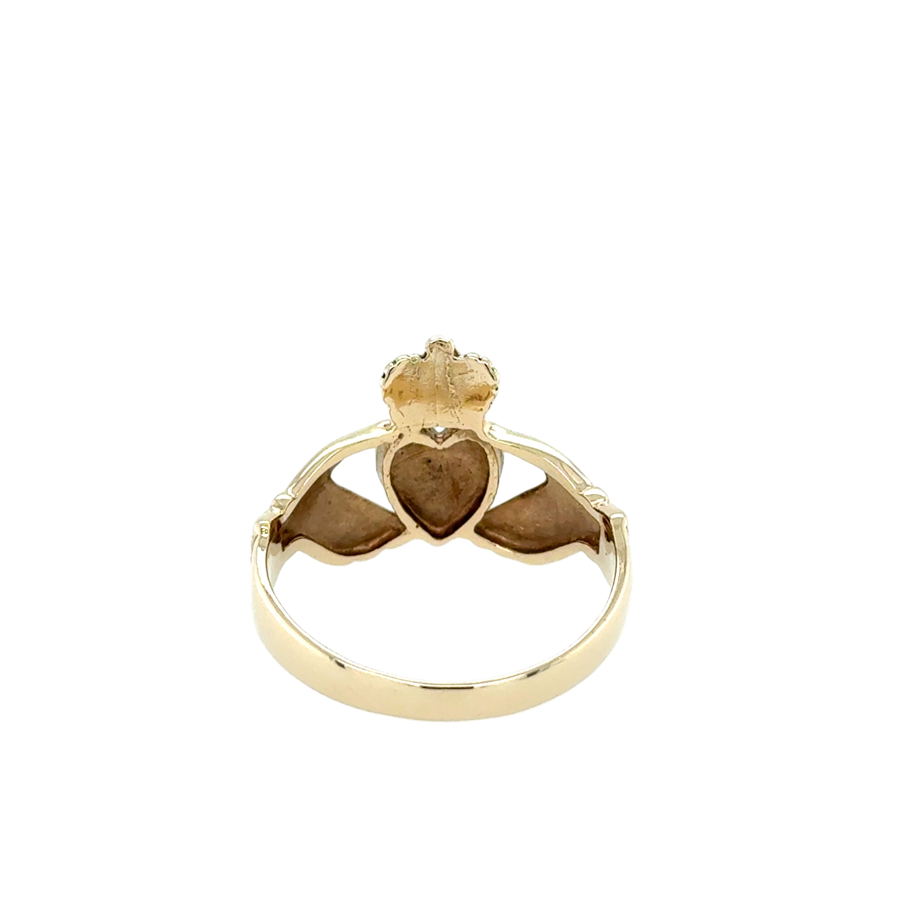 9ct Yellow Gold Irish Claddagh Ring Size T - 2.96g