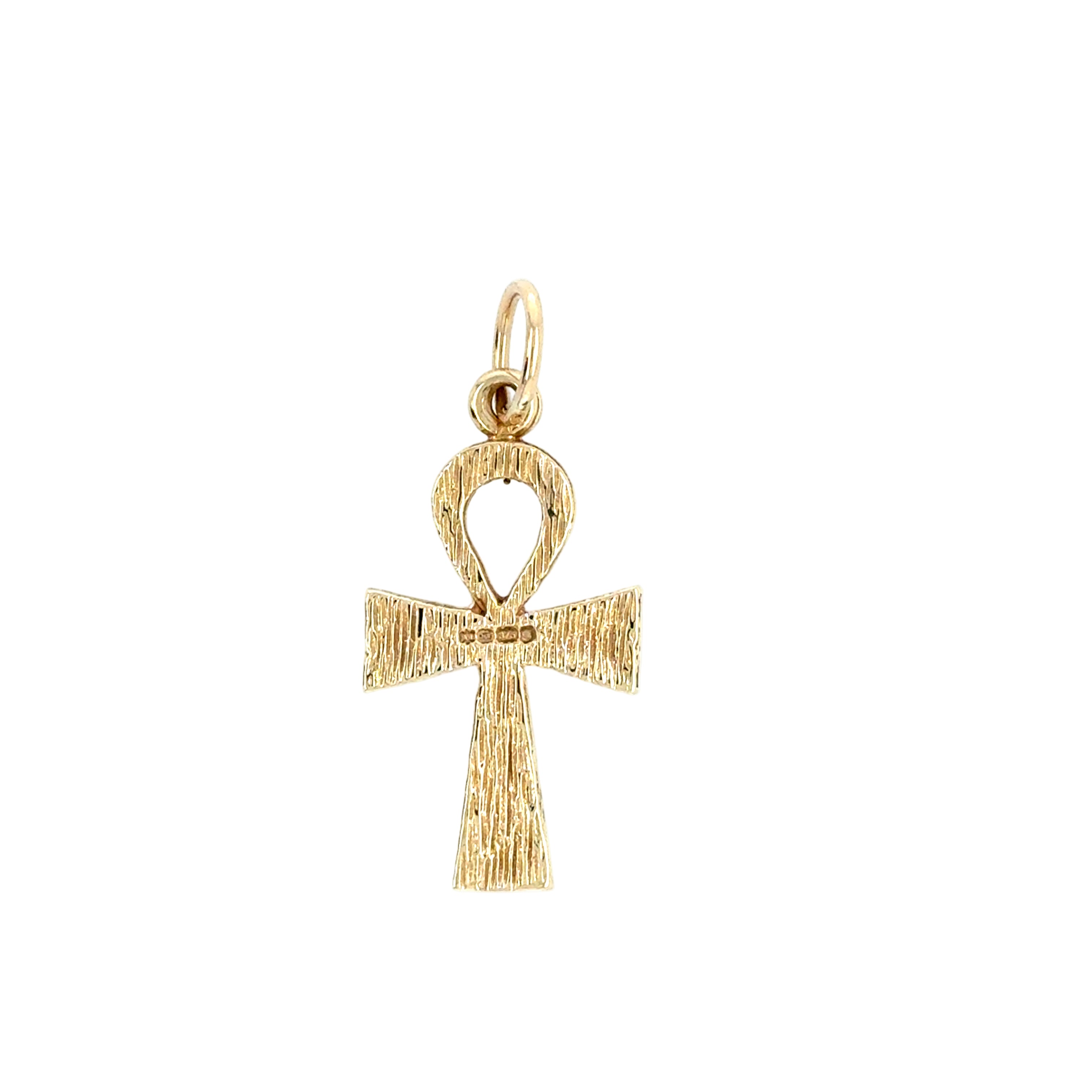 9ct Yellow Gold Solid Ankh Cross Pendant - 4.11g