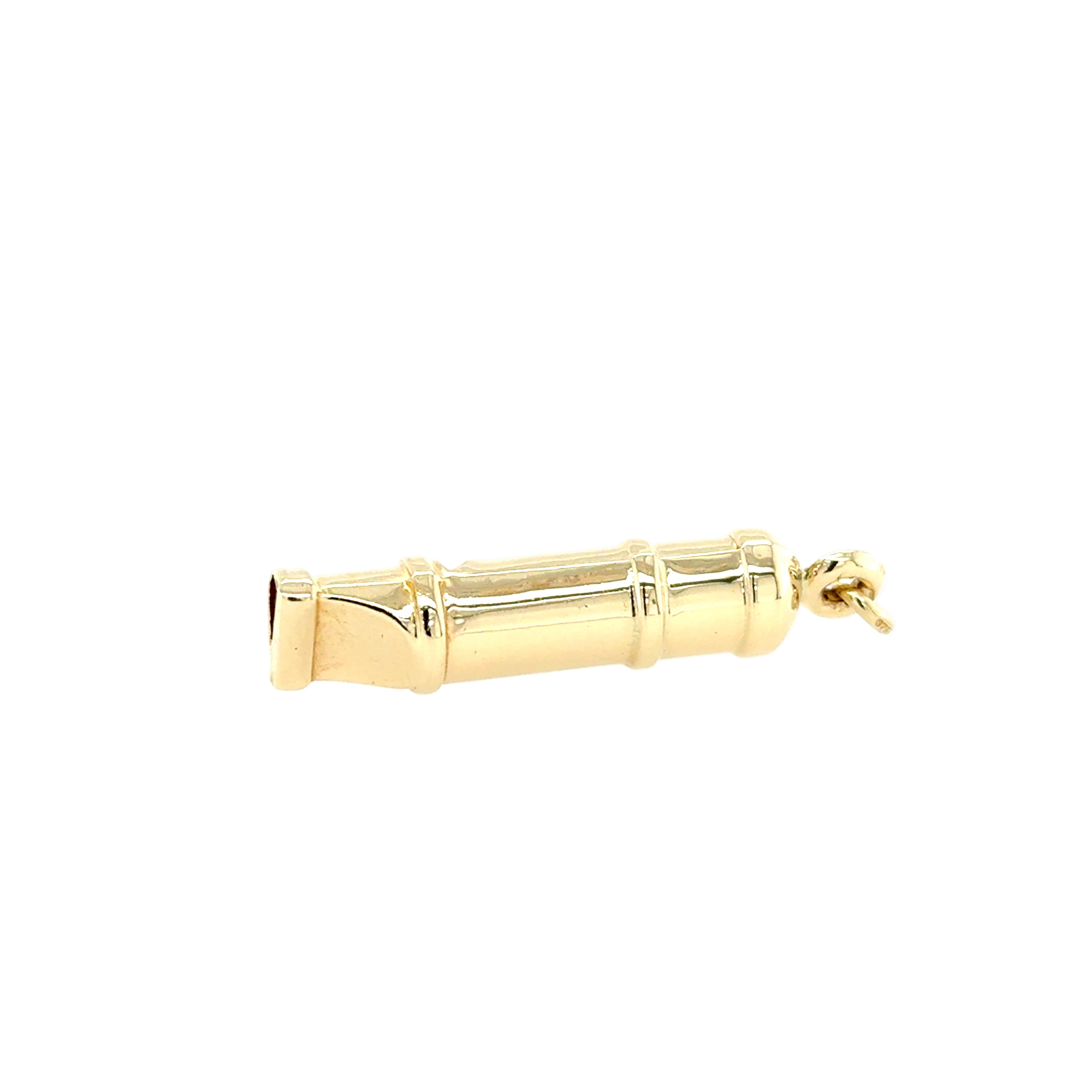 9ct Yellow Gold Train Guard's Whistle Pendant Charm