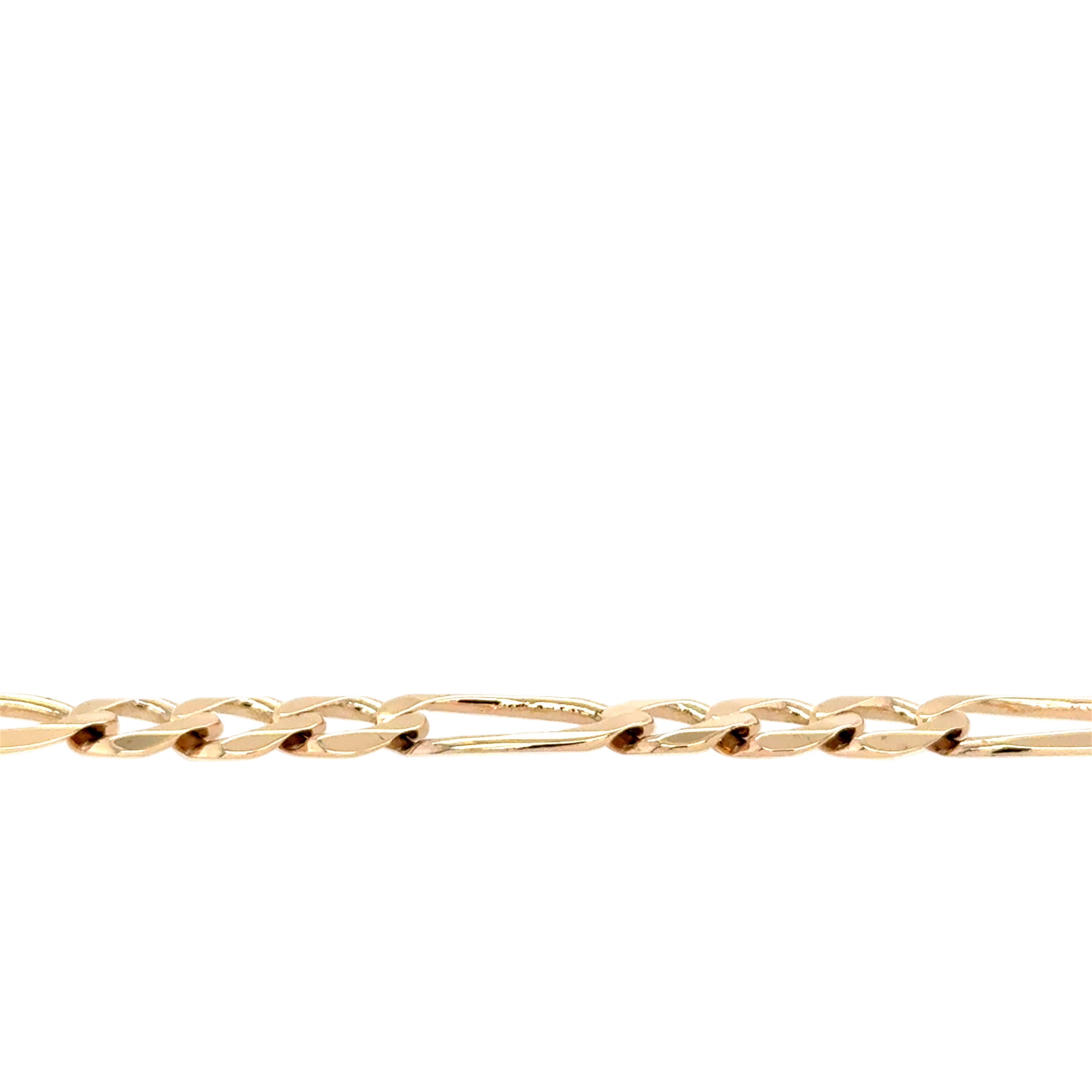 9ct Yellow Gold 7.5 Inch Figaro Link Bracelet - 8.35g
