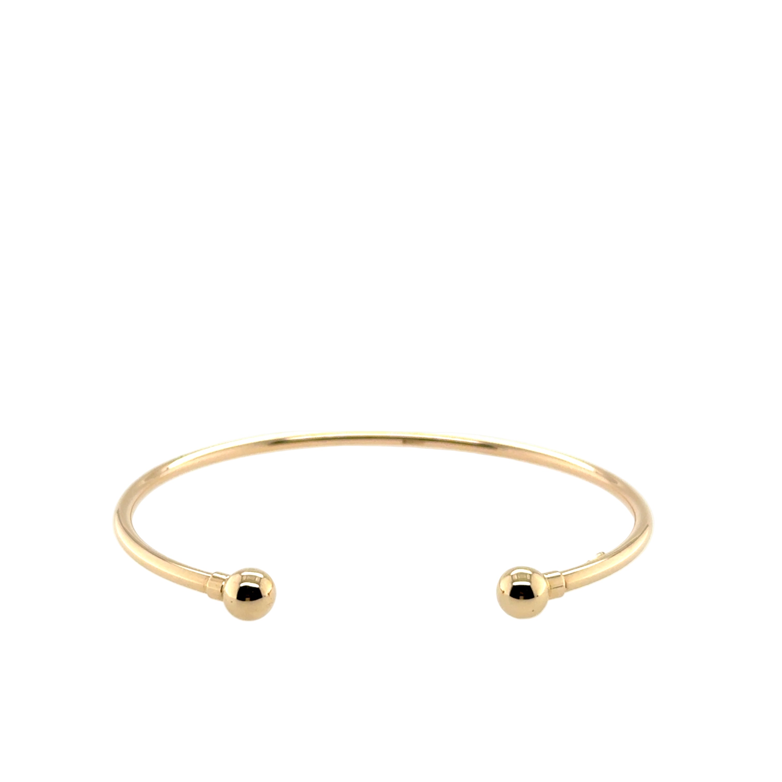 9ct Yellow Gold Hollow Torque Bangle - 4.00g