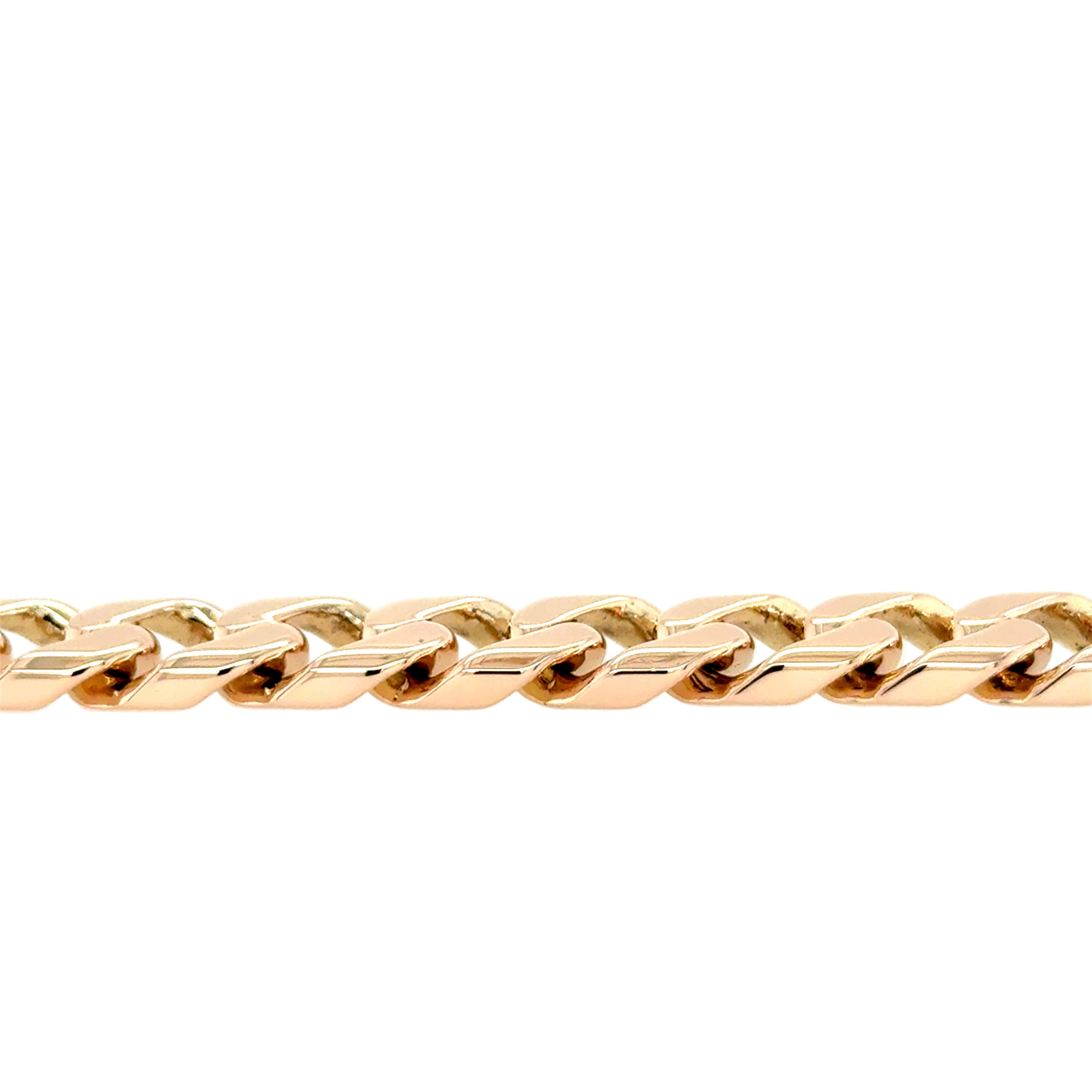9ct Yellow Gold 8.25 Inch Chunky Curb Link Bracelet - 48.65g