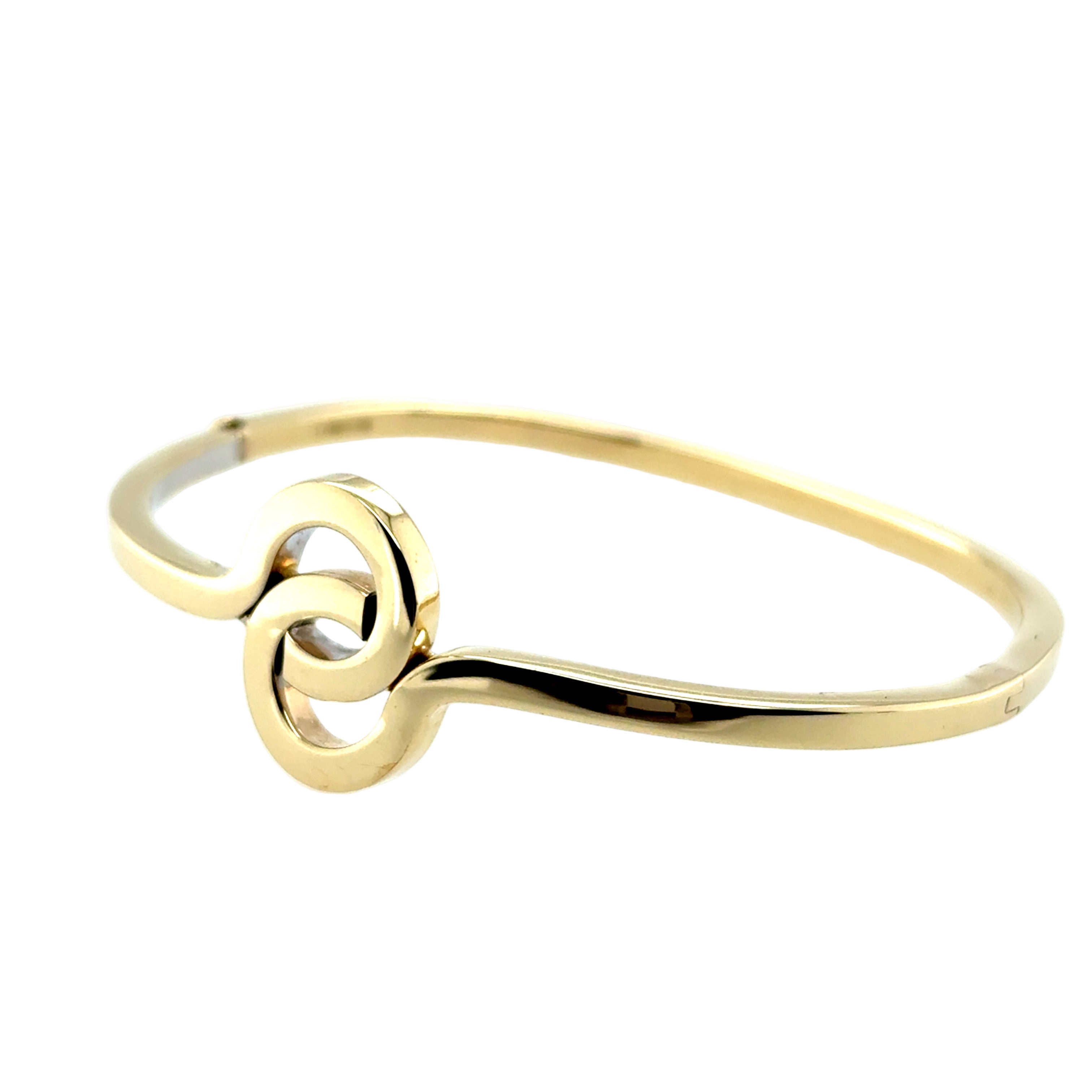 9ct Yellow Gold Hollow Bangle - 7.05g