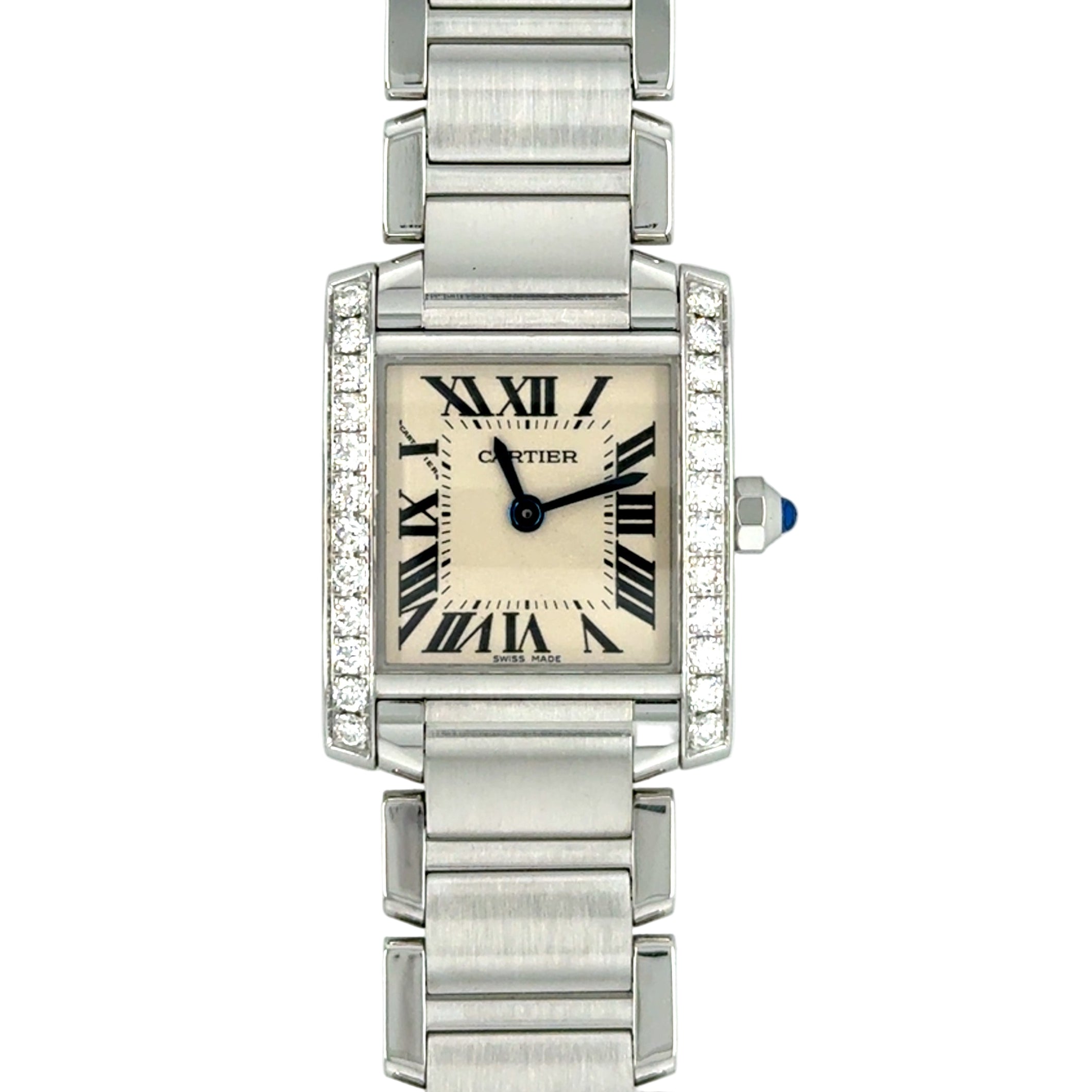 CARTIER Tank Francaise W4TA0008 Diamond Watch Small Model Quartz