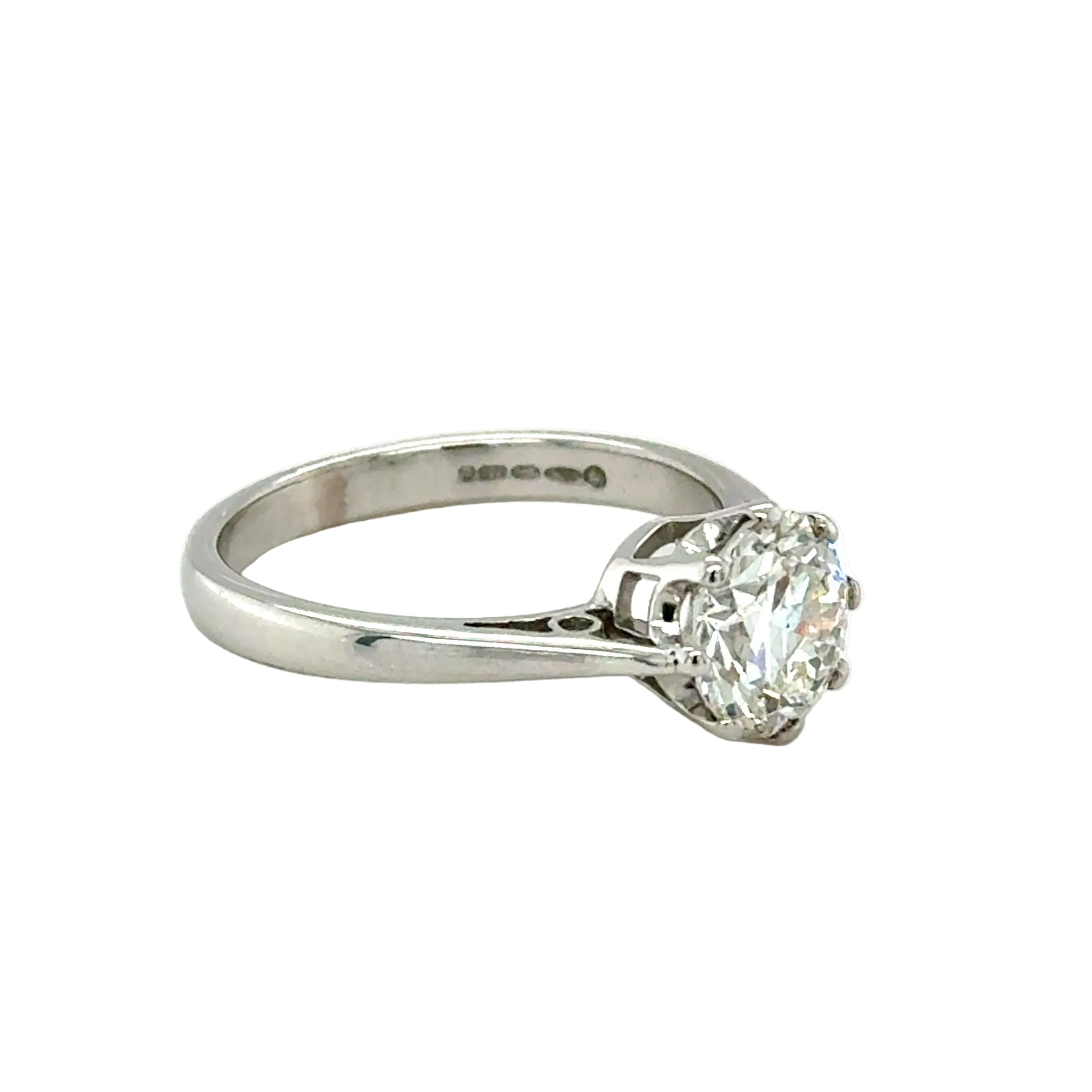 1.84ct Transitional Cut Diamond Solitaire Ring 18ct White Gold