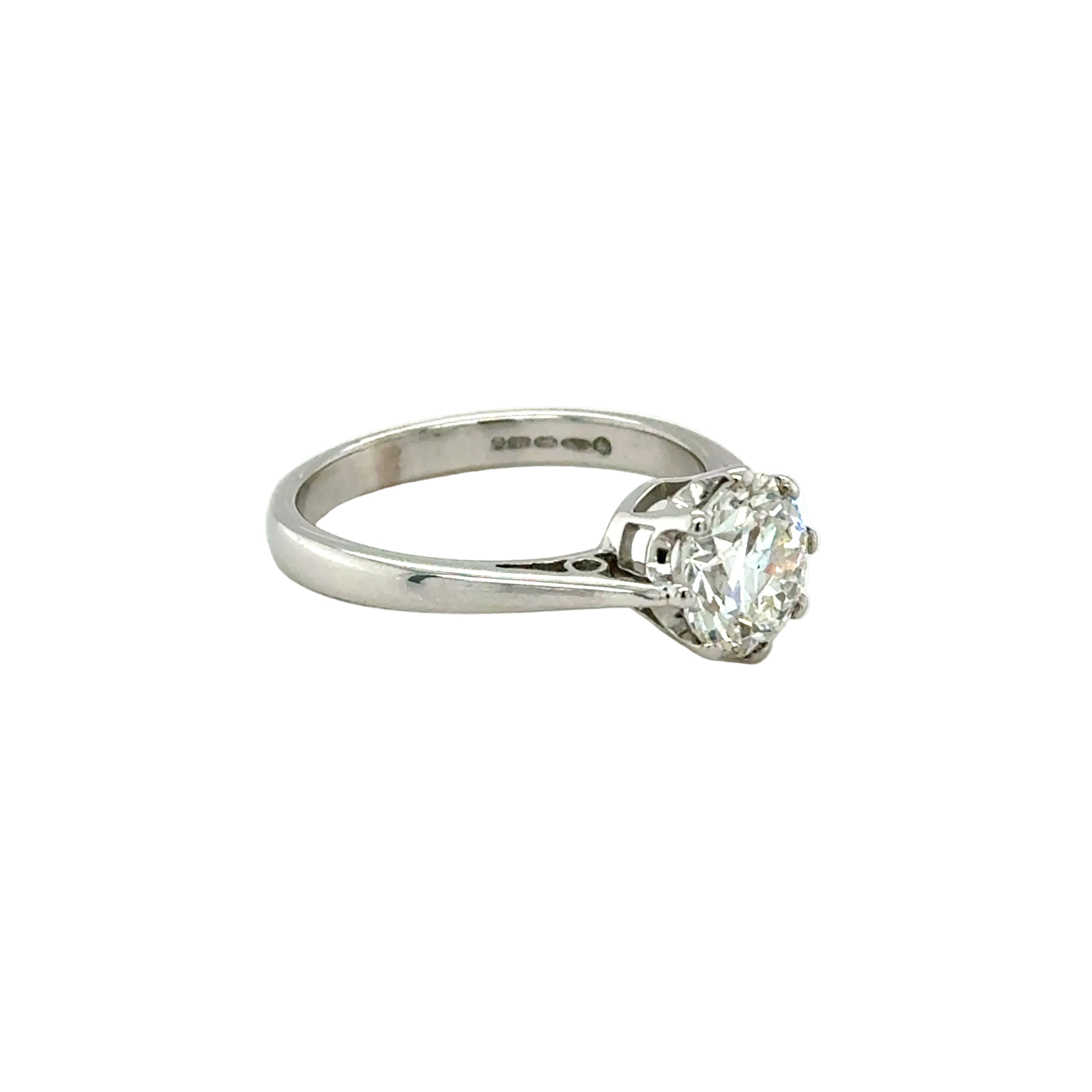 1.84ct Transitional Cut Diamond Solitaire Ring 18ct White Gold