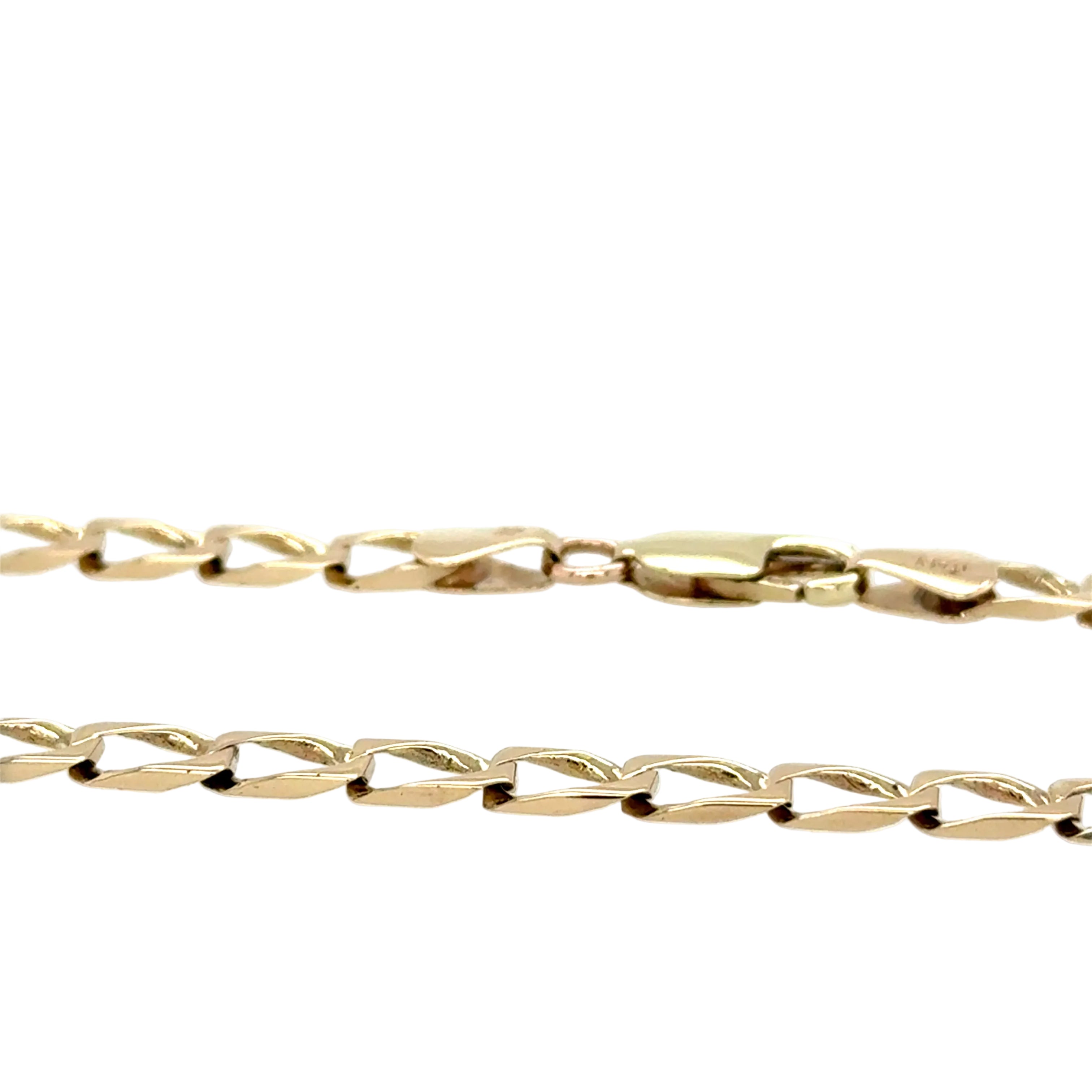 9ct Yellow Gold 20 Inch Square Curb Link Chain - 13.65g