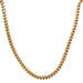 Gold chain necklace on a white background