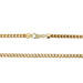 Gold chain necklace on a white background