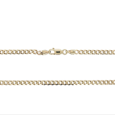 Gold chain bracelet on a white background