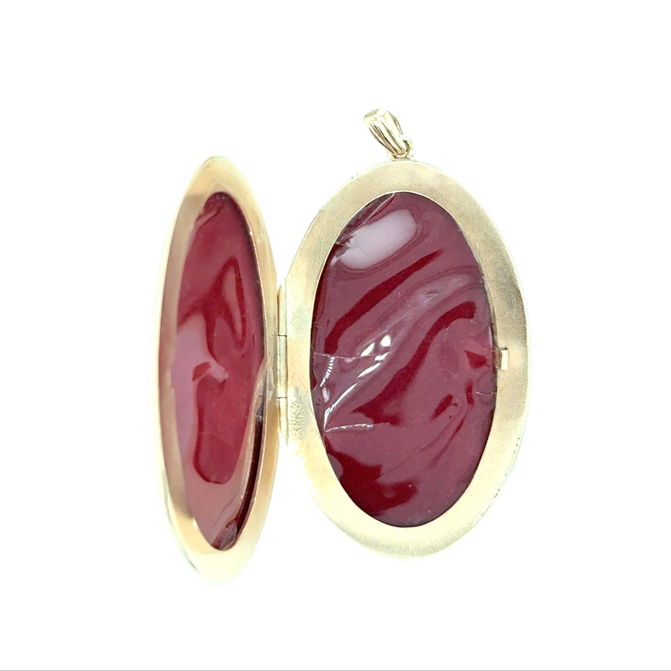 9ct Yellow Gold Oval Engraved Locket Pendant Birmingham 1979 - 12.00g