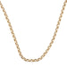 Gold chain necklace on a white background