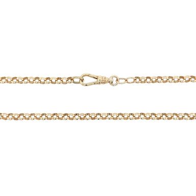Gold chain necklace on a white background
