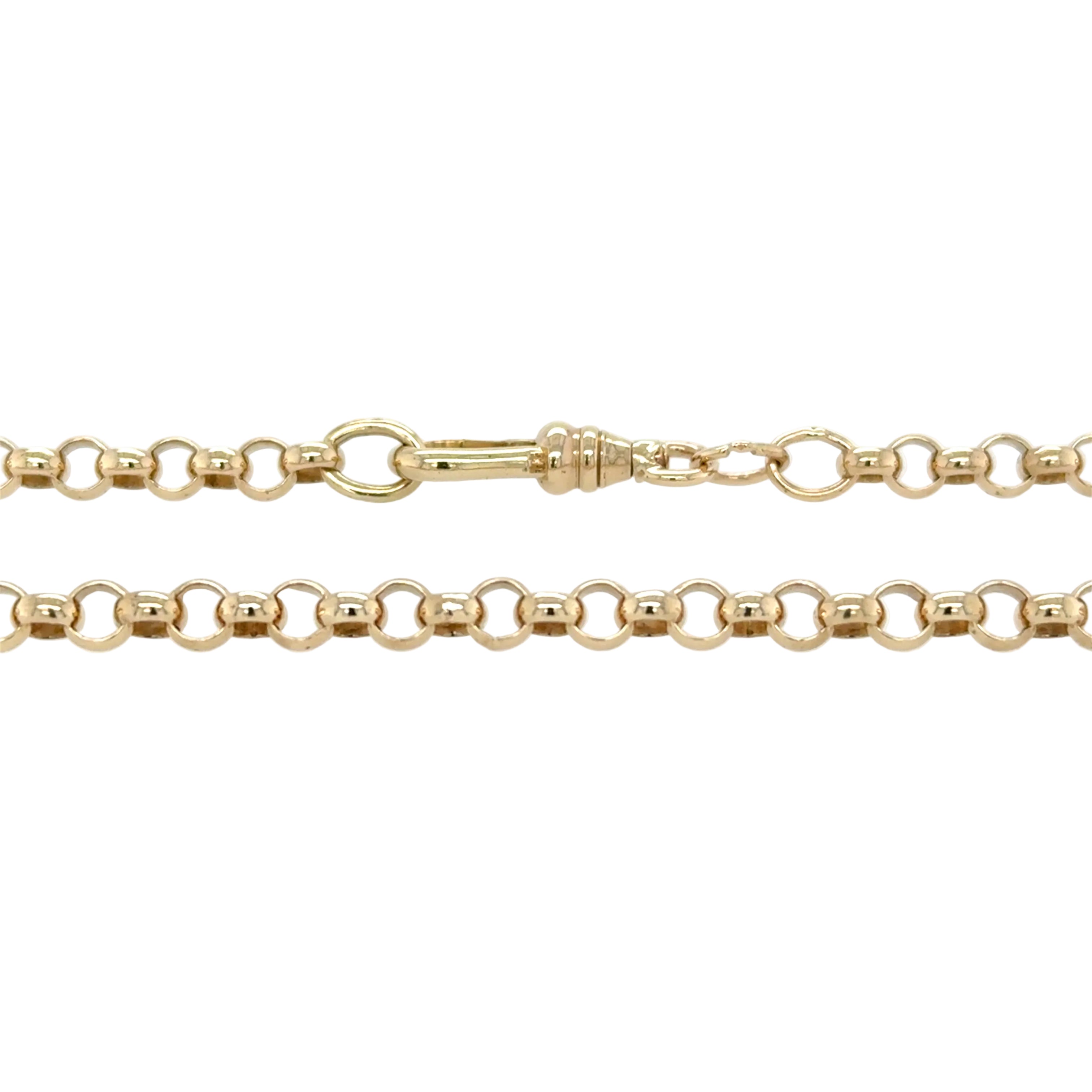 Gold chain on a white background