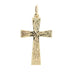 Gold cross pendant on a white background