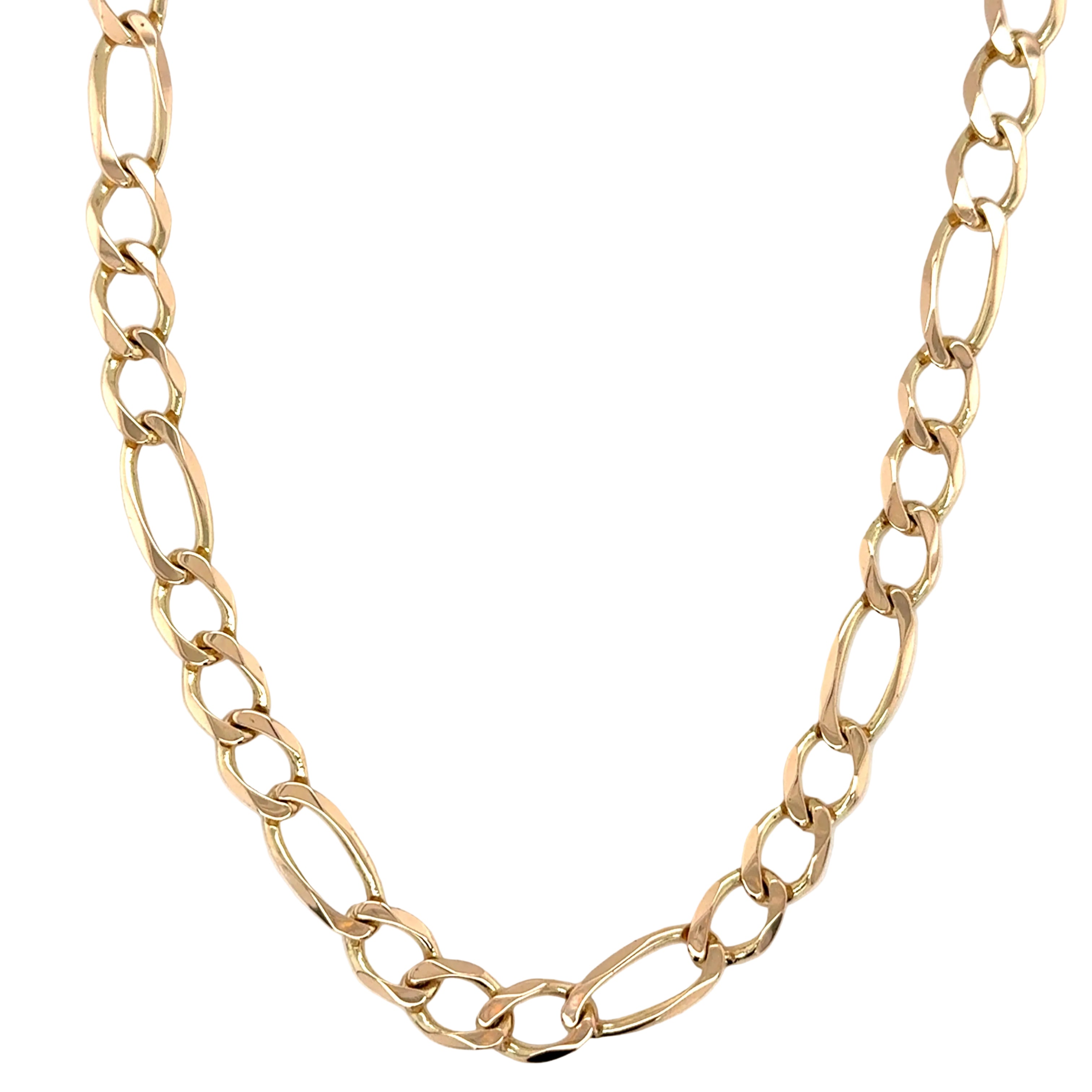 9ct Yellow Gold 20"/50cm Figaro Link Chain Necklace - 28.80g