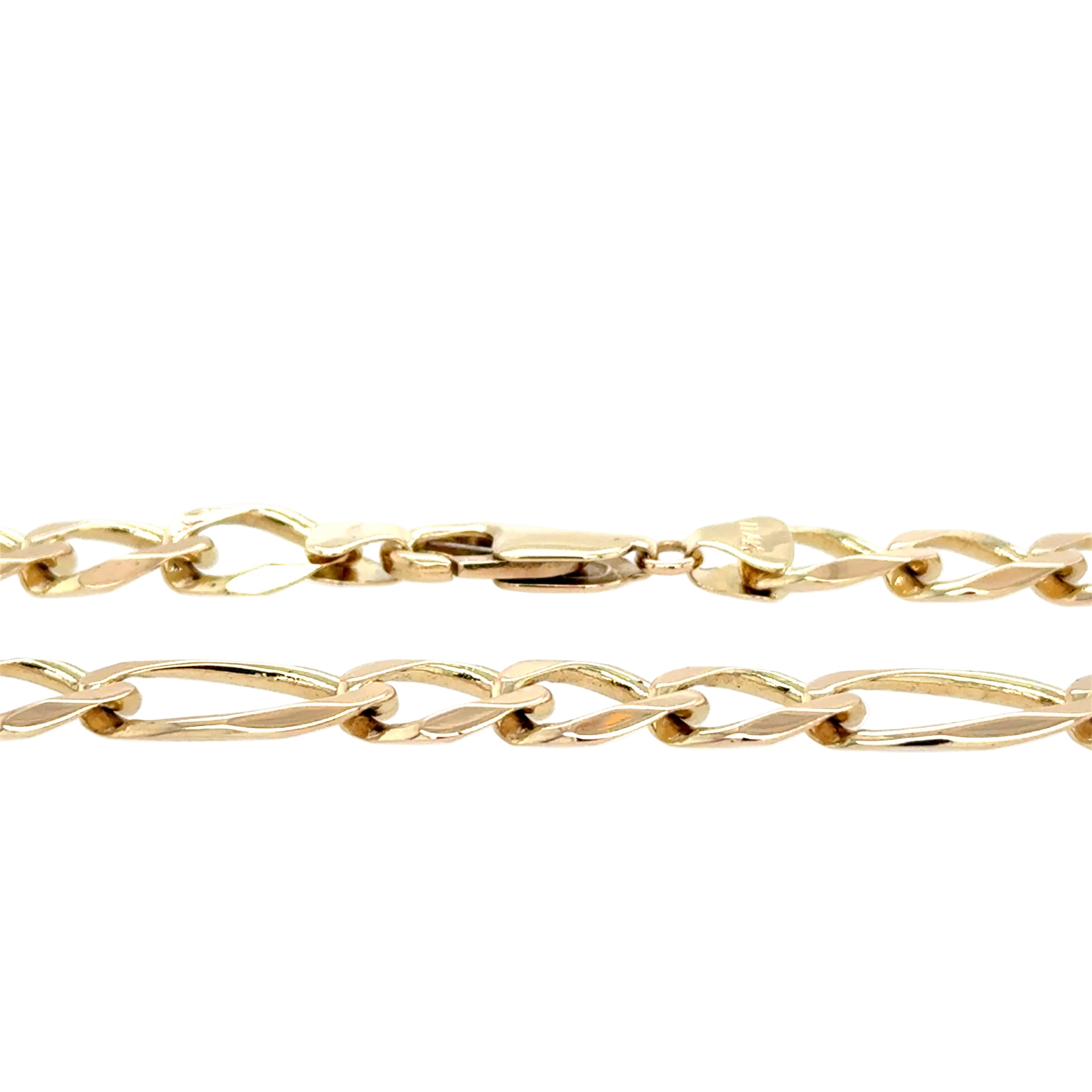 9ct Yellow Gold 20"/50cm Figaro Link Chain Necklace - 28.80g