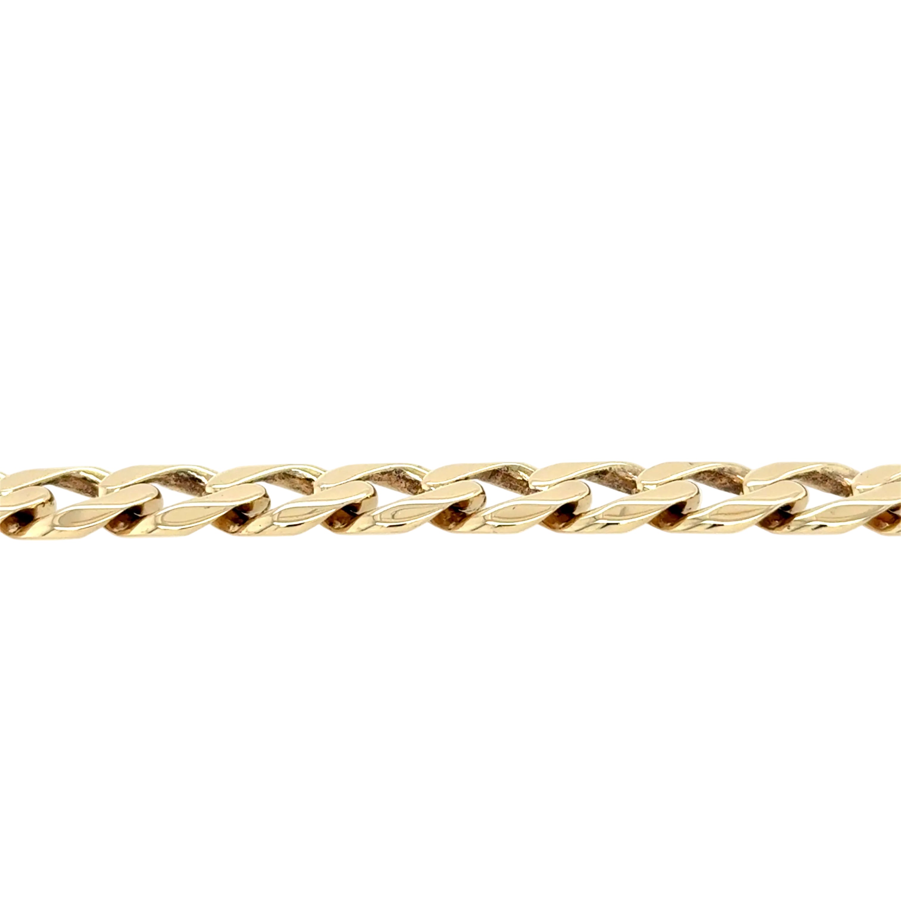 9ct Yellow Gold 8"/20cm Curb Link Bracelet - 17.80g