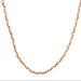Rose gold chain necklace on a white background