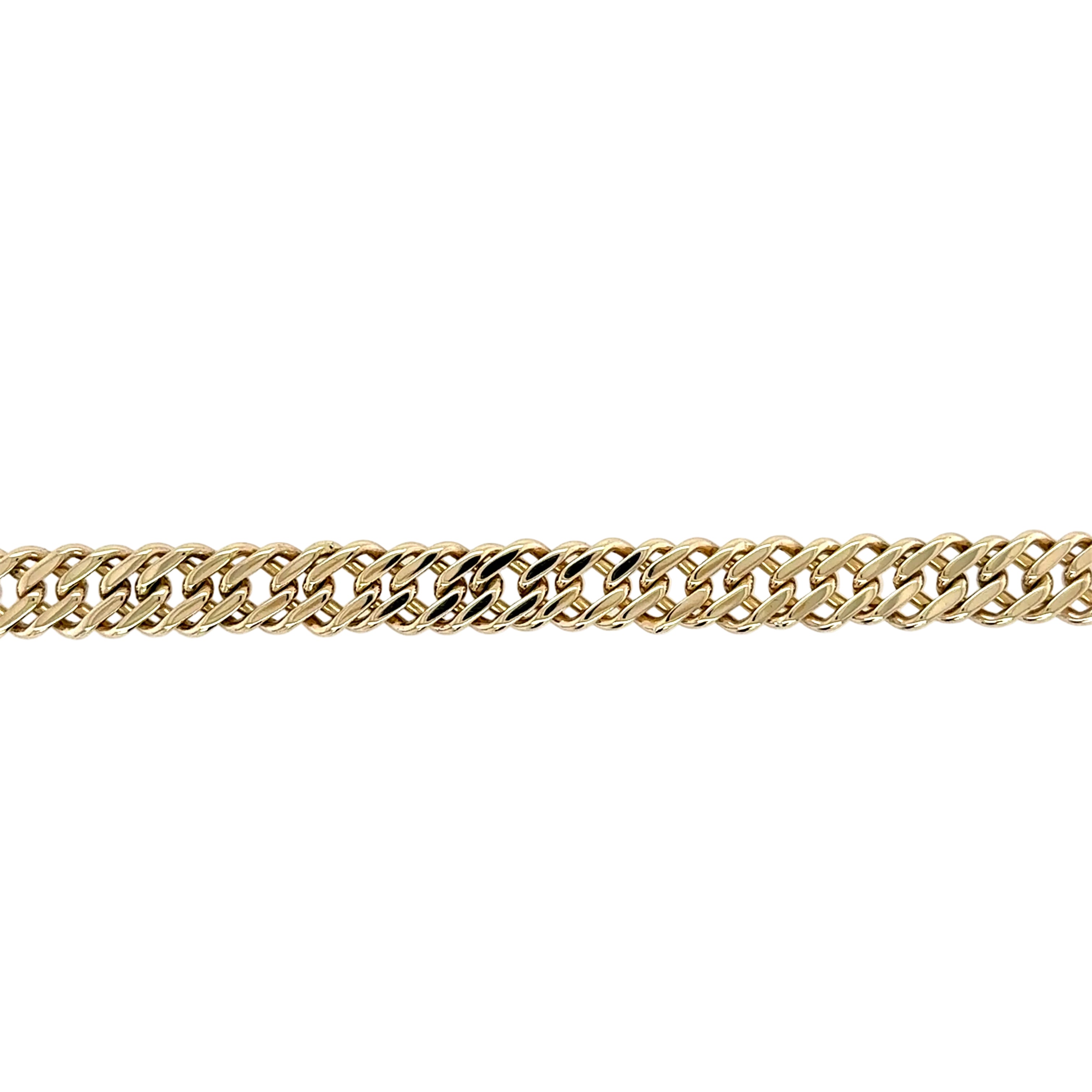 9ct Yellow Gold 8.5"/21.25cm Double Curb Link Bracelet - 20.90g