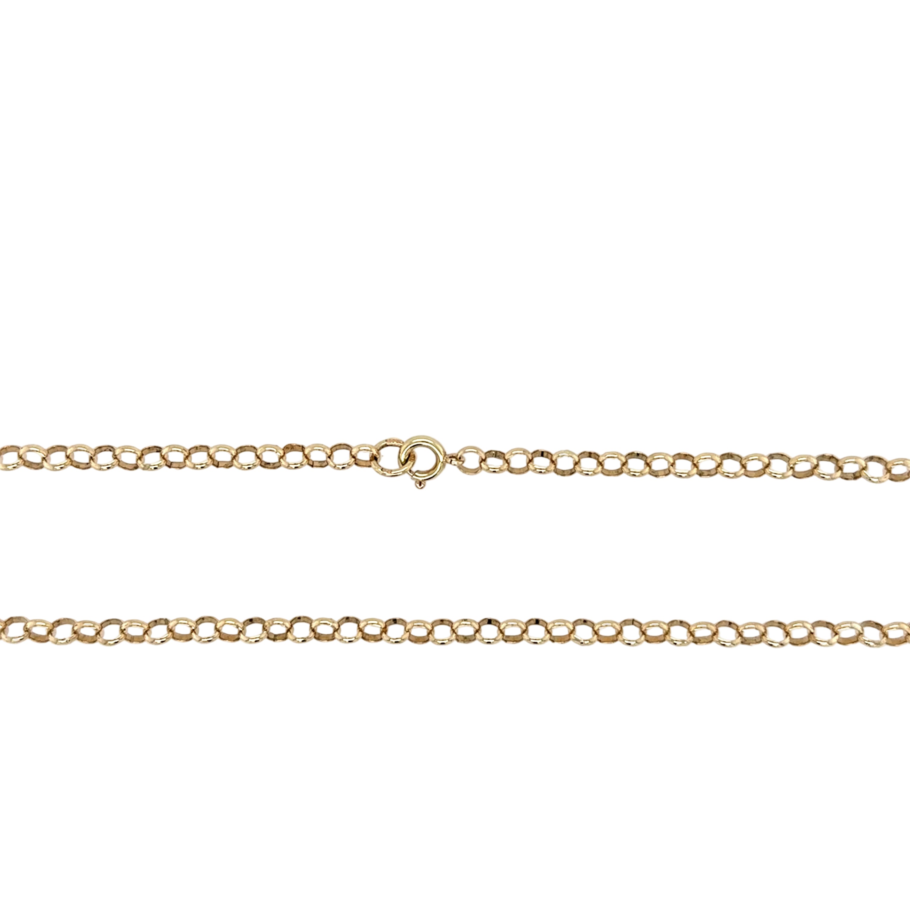 9ct Yellow Gold 22"/55cm Round Belcher Link Chain - 9.75g