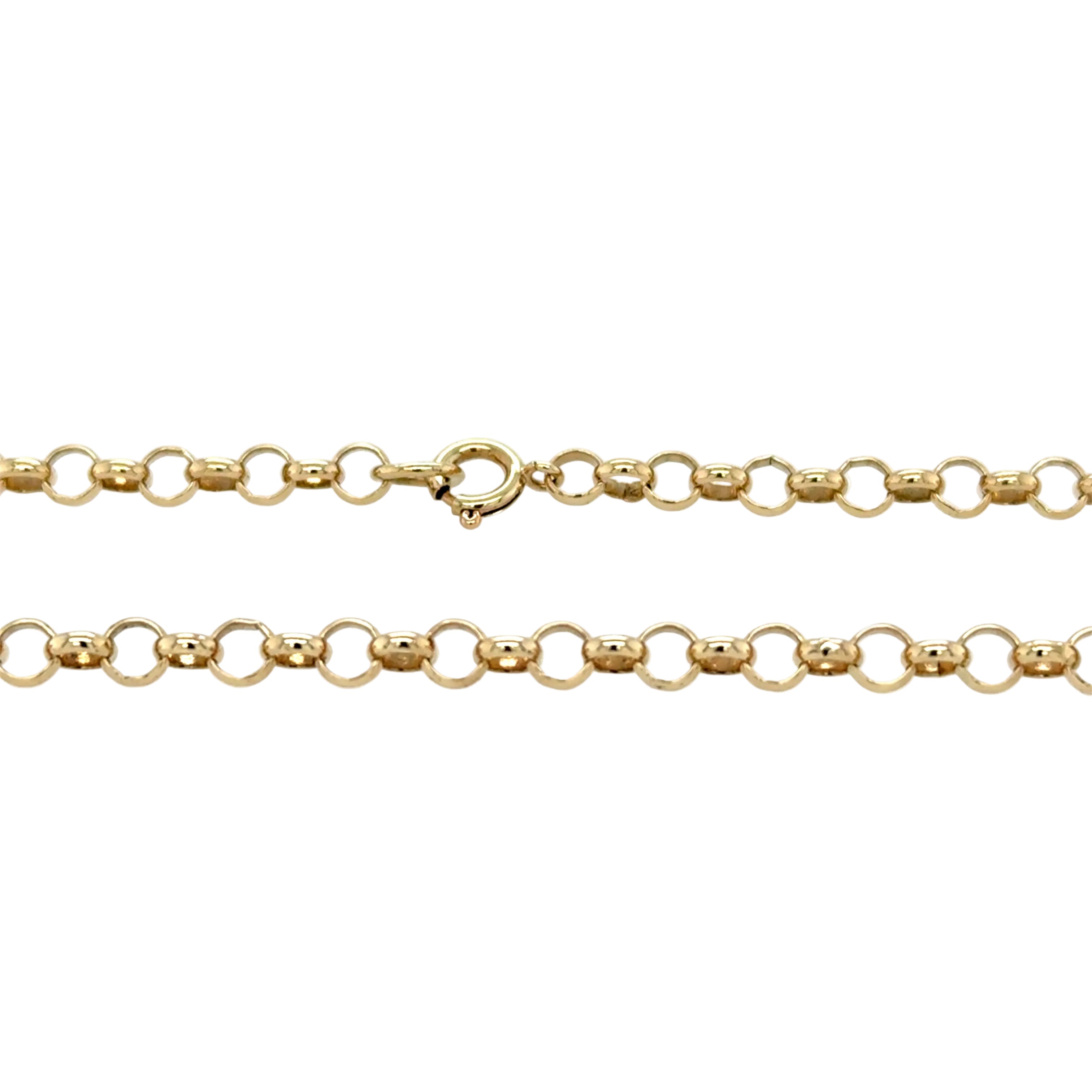 9ct Yellow Gold 22"/55cm Round Belcher Link Chain - 9.75g