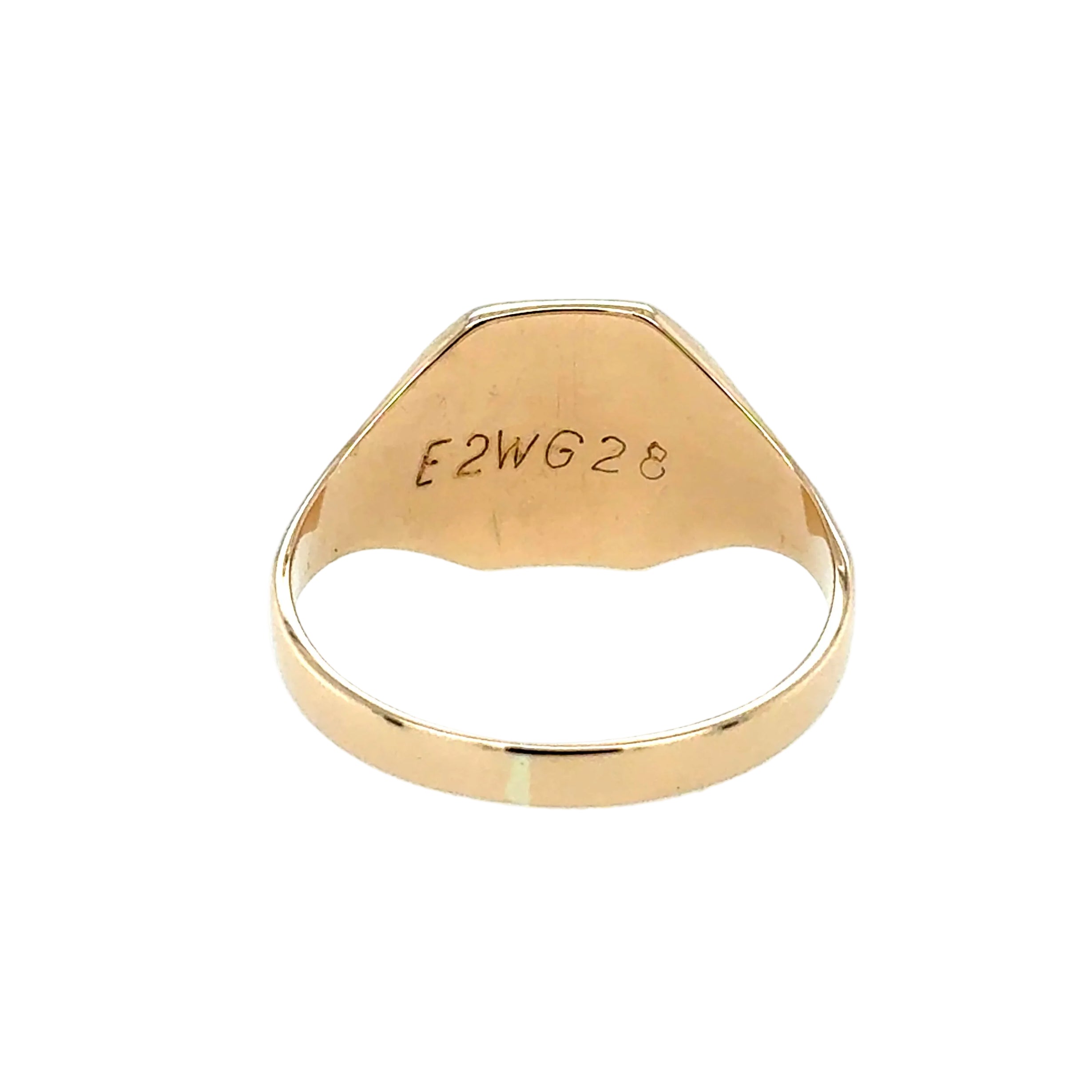9ct Yellow Gold Rectangular Grooved Signet Ring London 1985