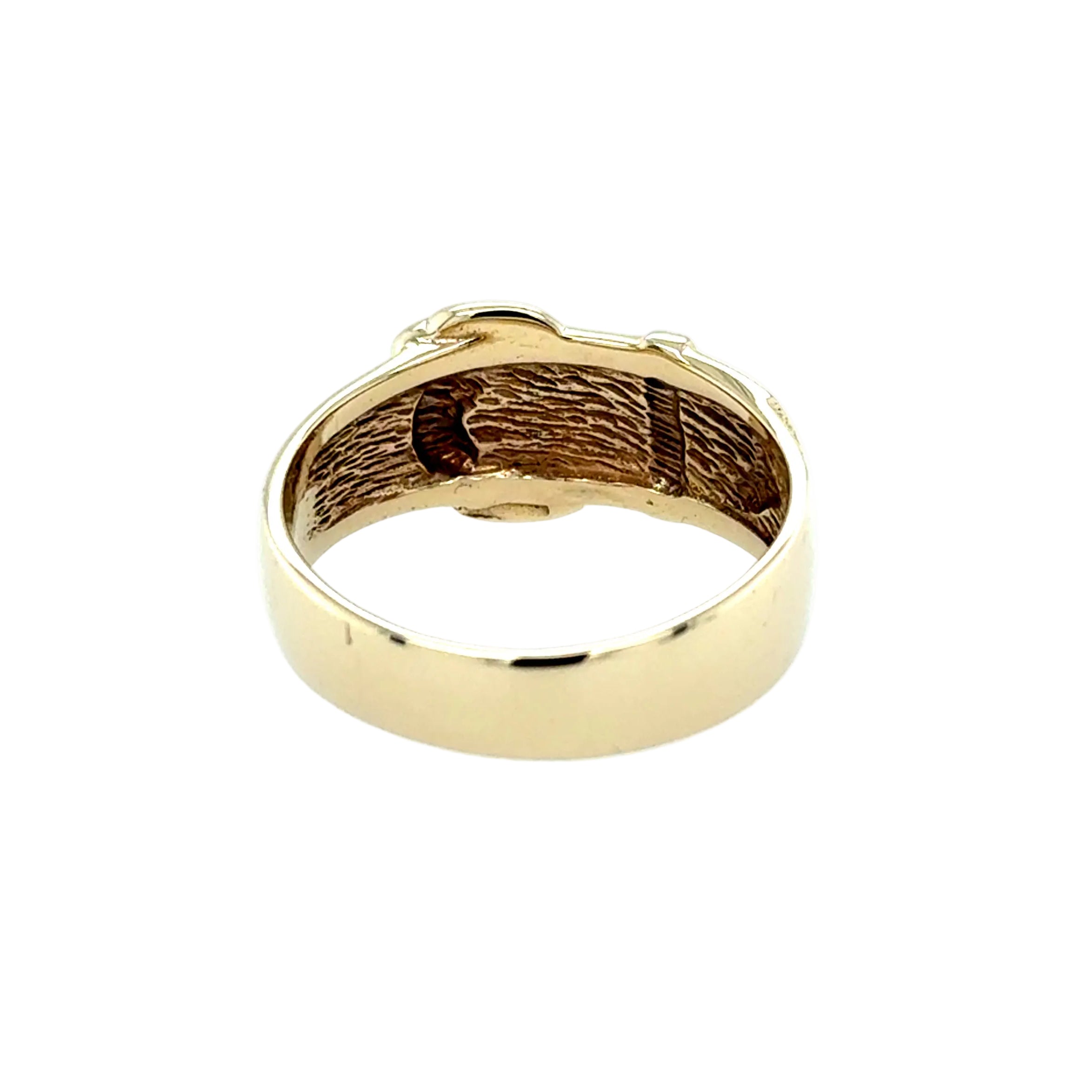 9ct Yellow Gold Vintage Buckle Ring London 1976