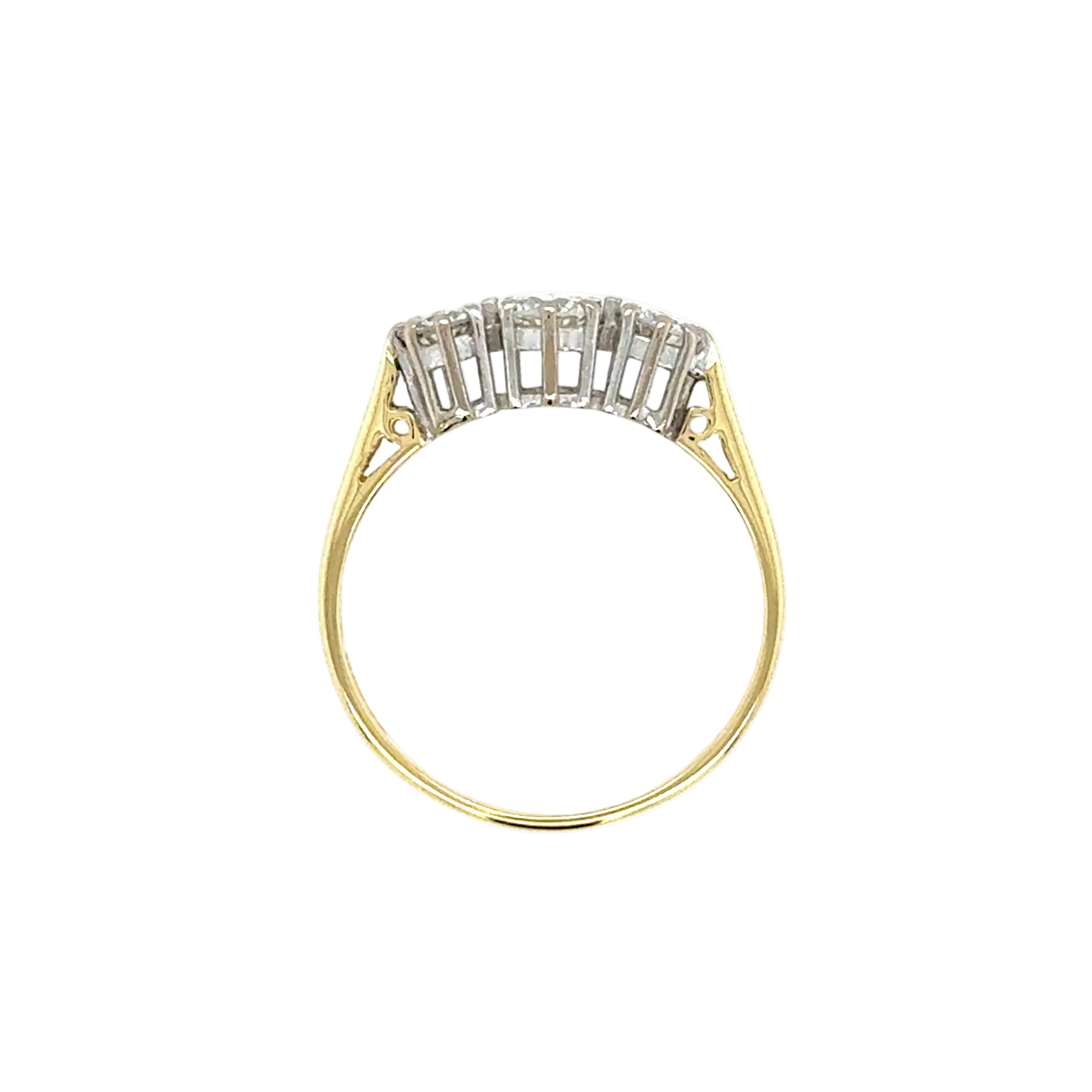 0.50ct Diamond Three Stone Ring 18ct Yellow Gold Birmingham 1987