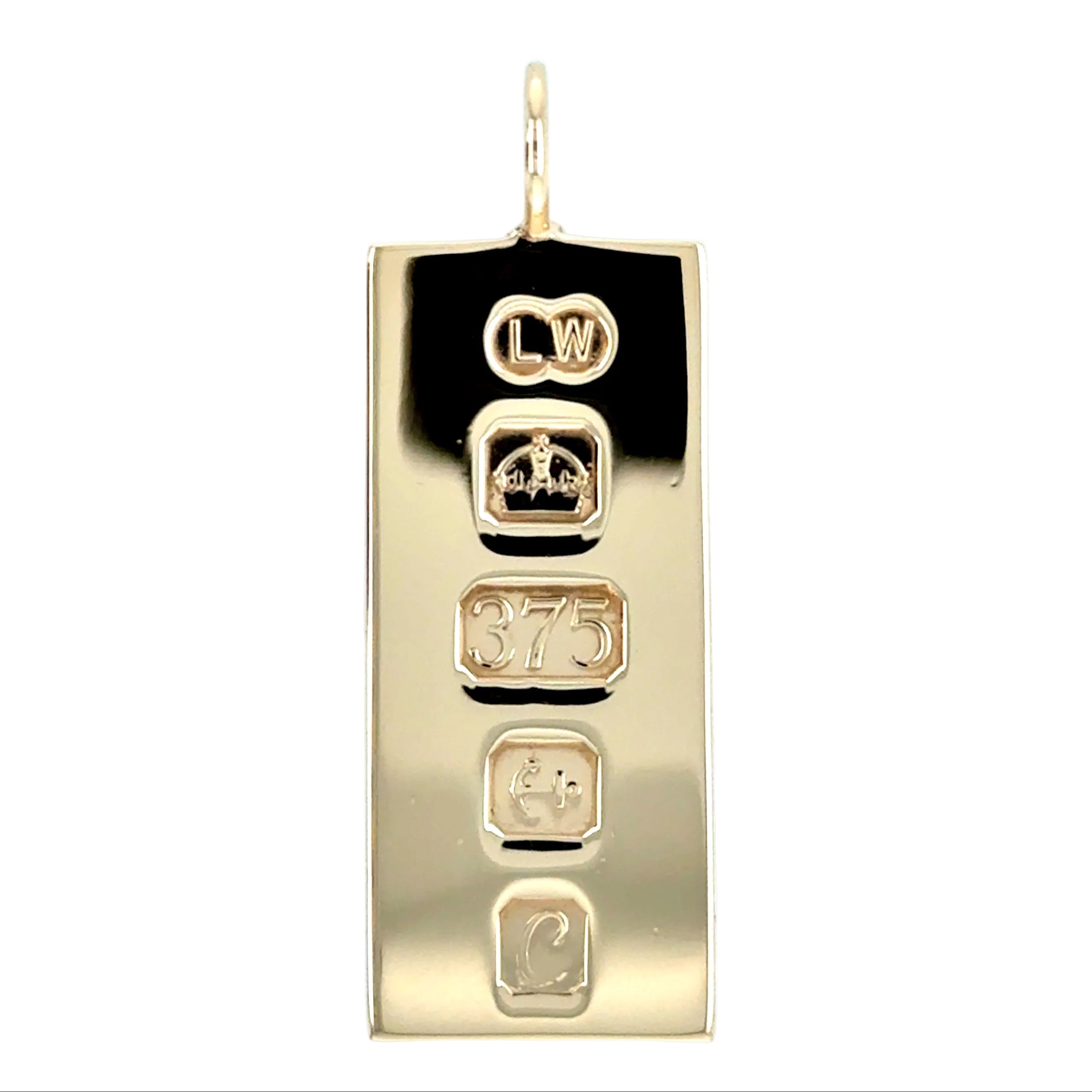 9ct Yellow Gold Ingot Pendant Birmingham 1977 - 15.92g