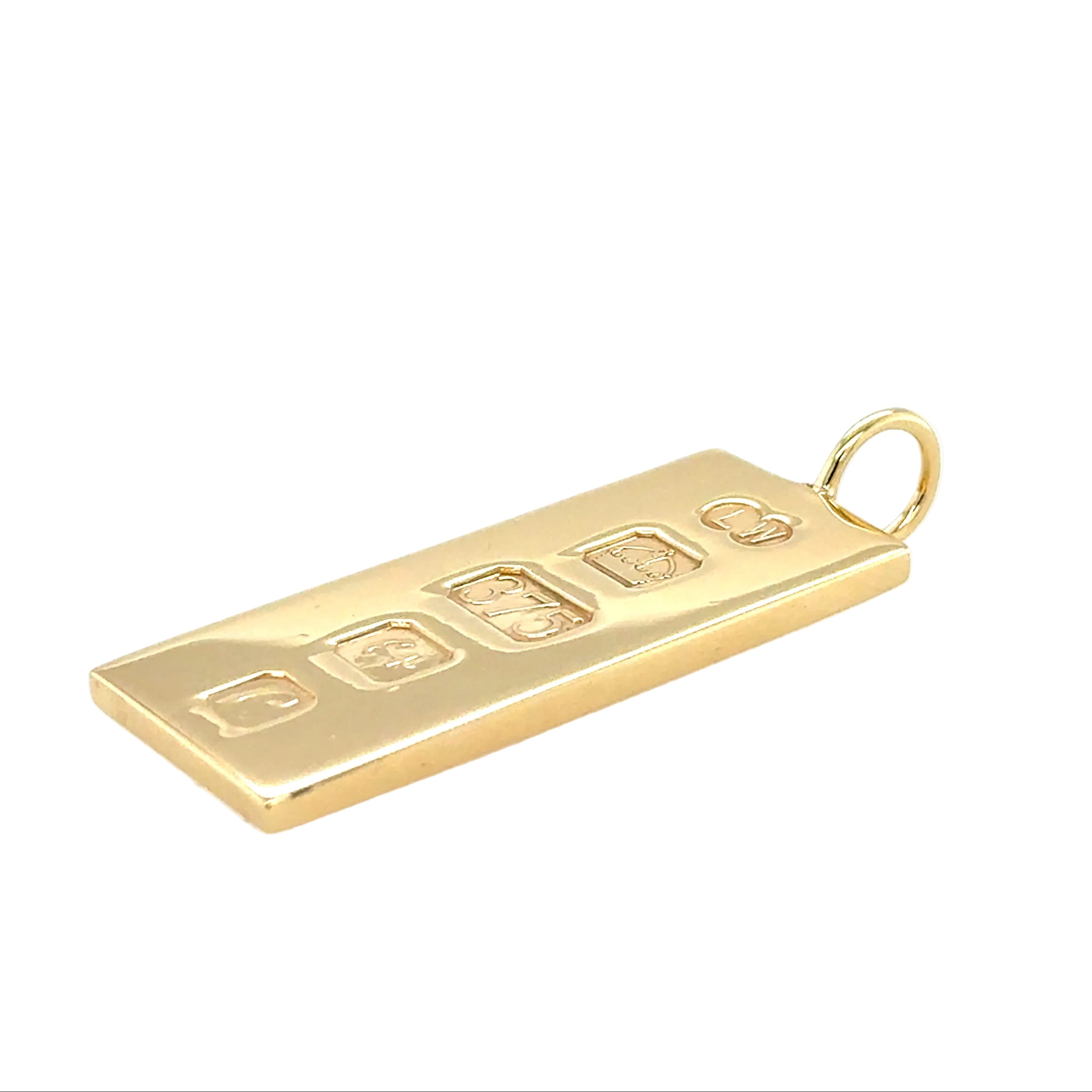 9ct Yellow Gold Ingot Pendant Birmingham 1977 - 15.92g
