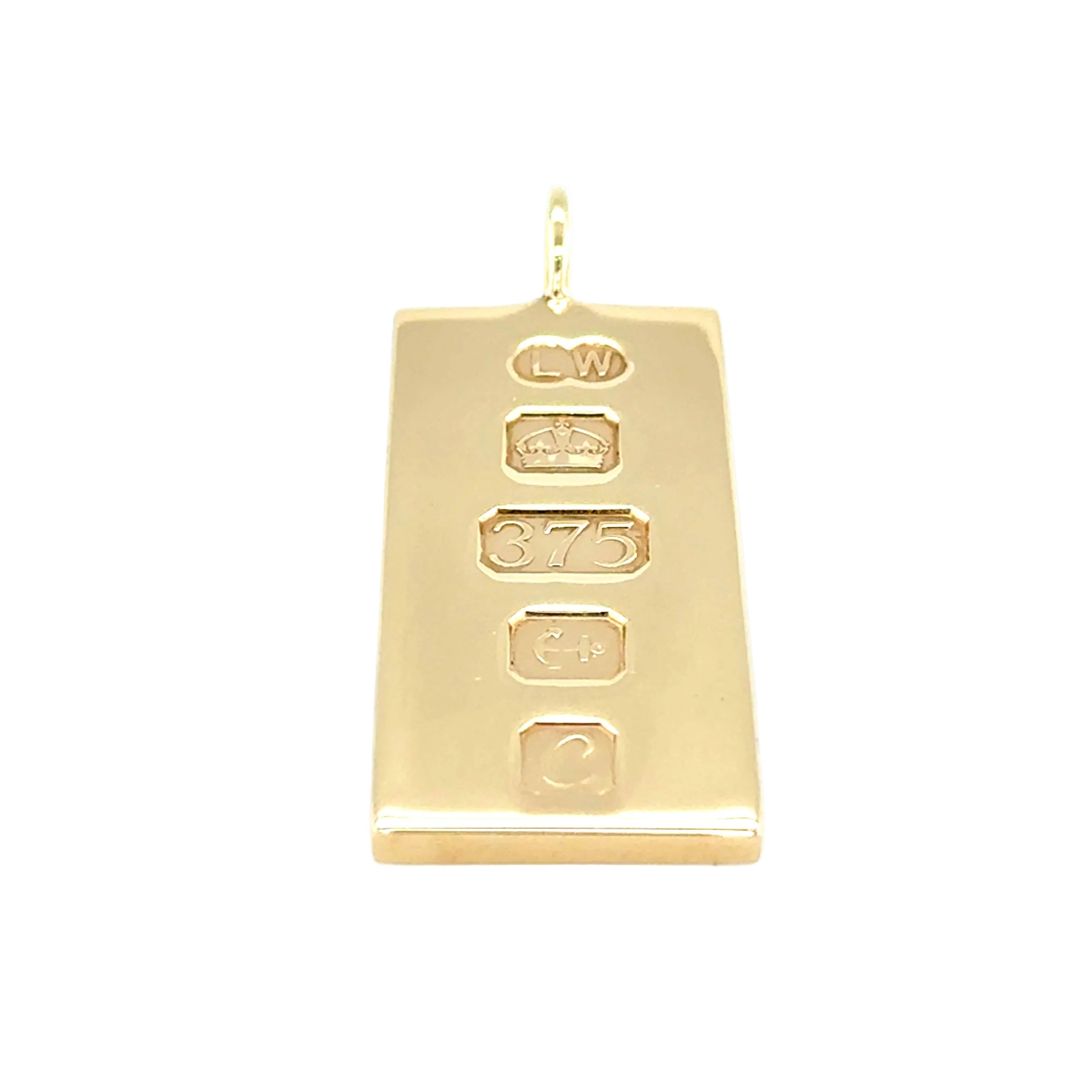 9ct Yellow Gold Ingot Pendant Birmingham 1977 - 15.92g