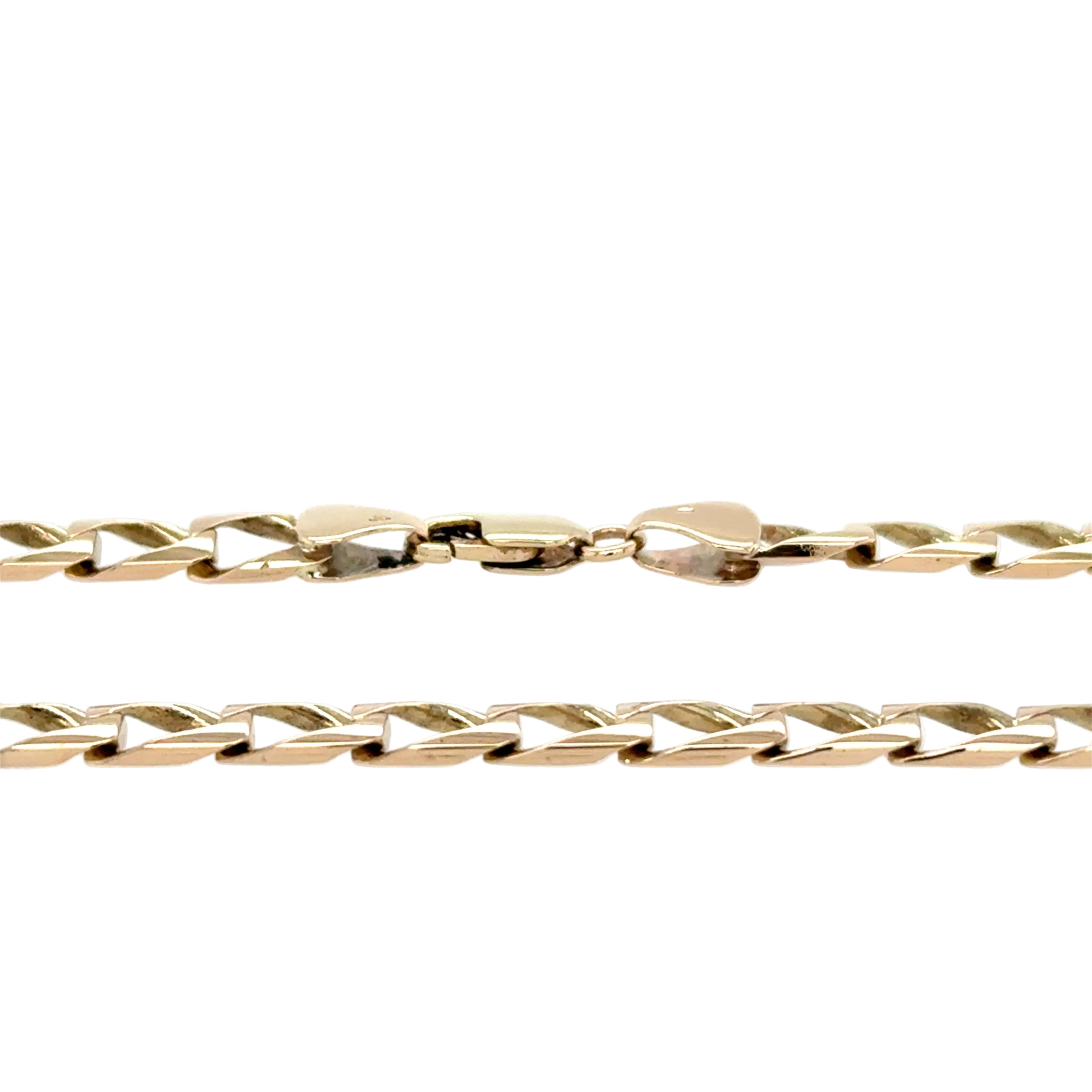 9ct Yellow Gold 18"/45cm Square Link Curb Chain Necklace - 22.61g