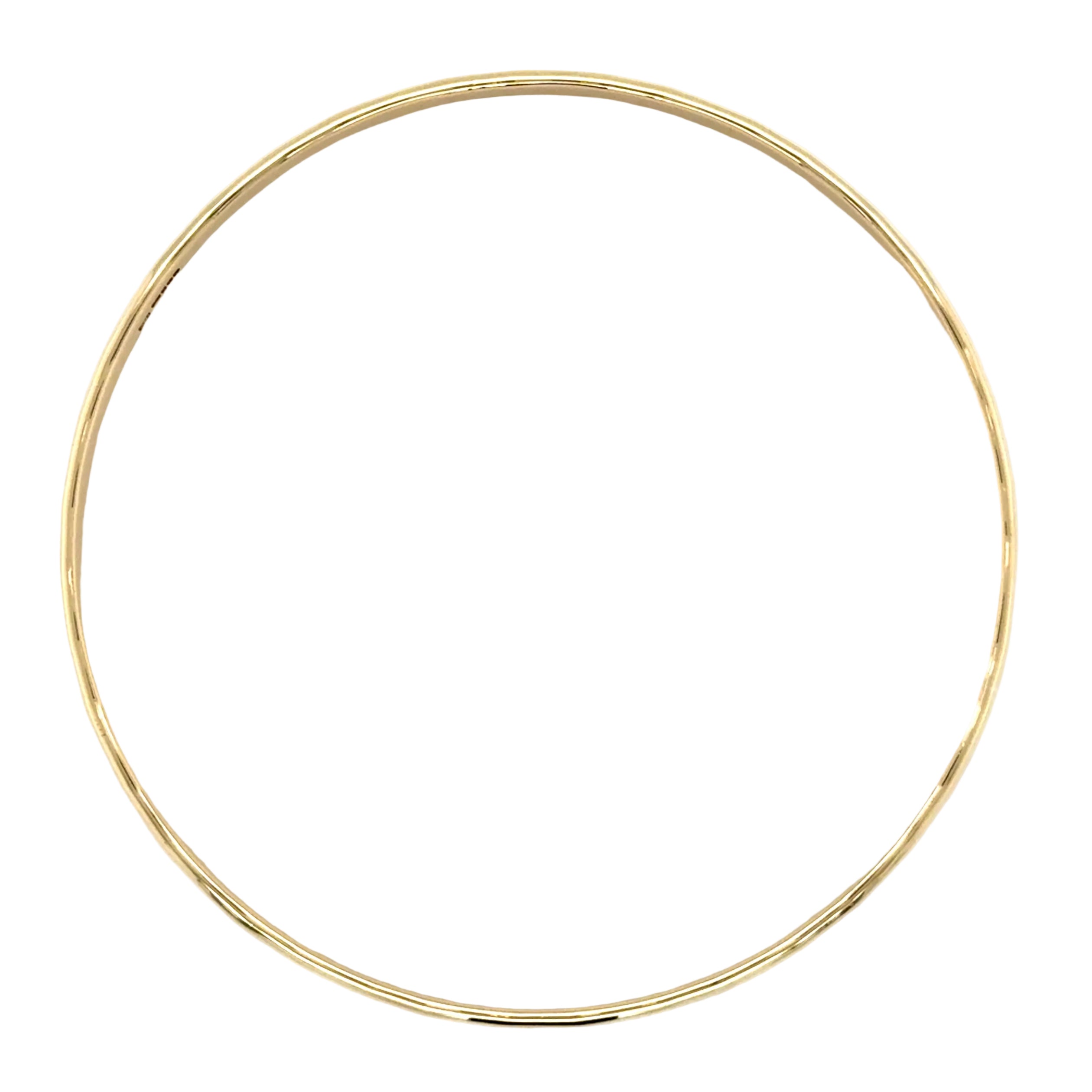 9ct Yellow Gold 3mm Wide 7.5"/18.75cm Slave Bangle - 8.55g